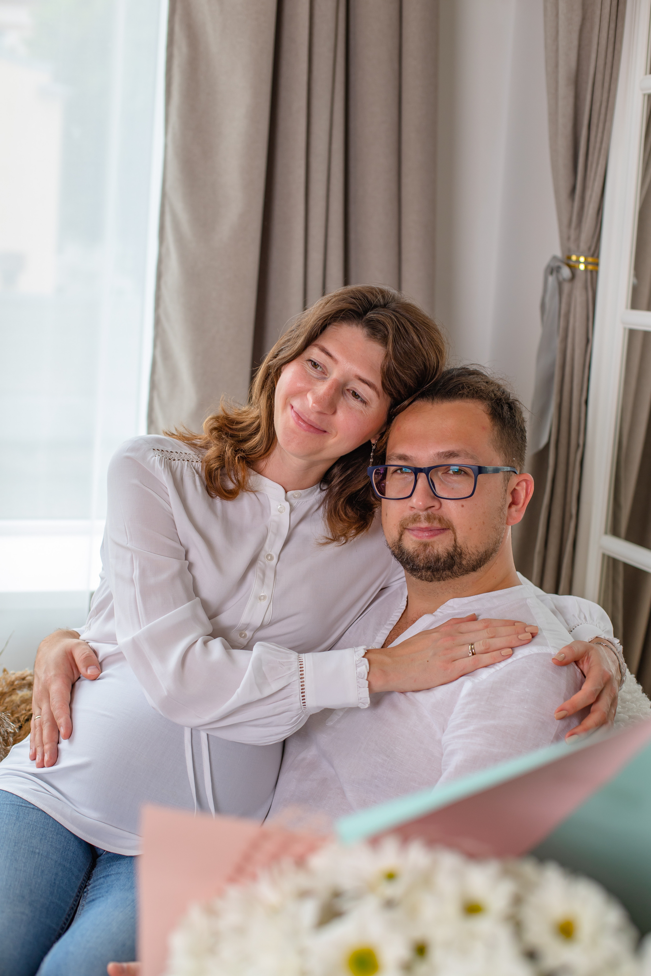 Мария с семьей в студии. Elena Sova — семейный и женский фотограф в Санкт-Петербурге