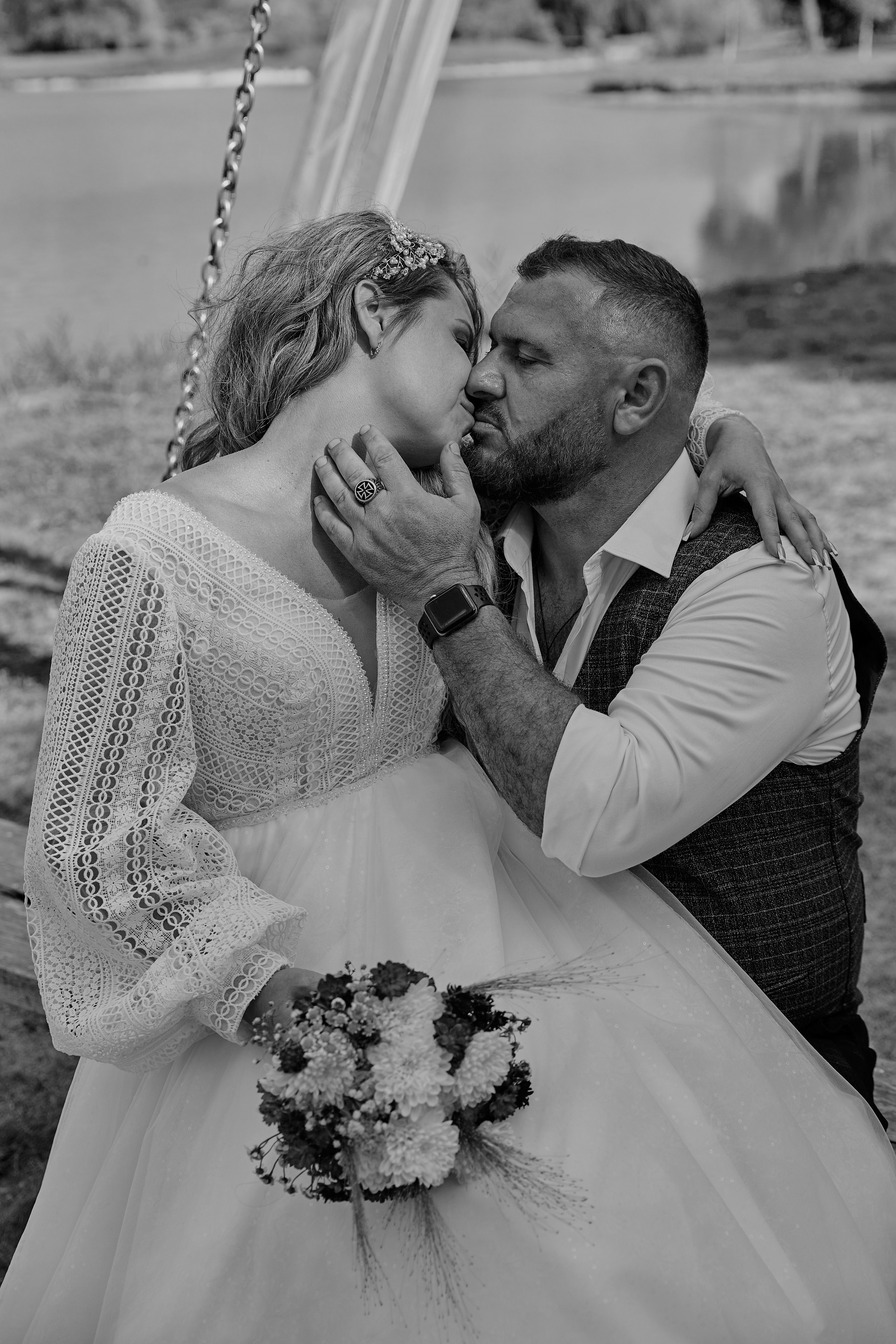 Байкерская свадебная фотосессия