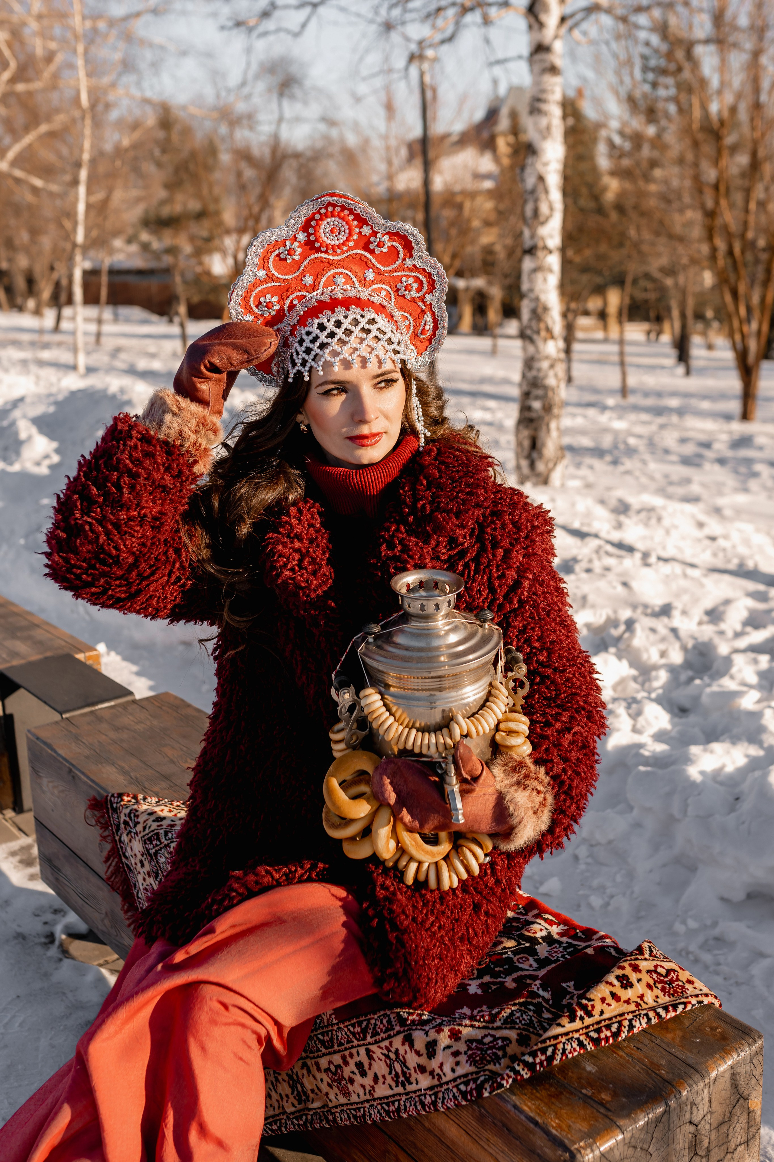 Зимняя фотосессия в русском стиле. Фотограф Ким Наталья в Красноярске