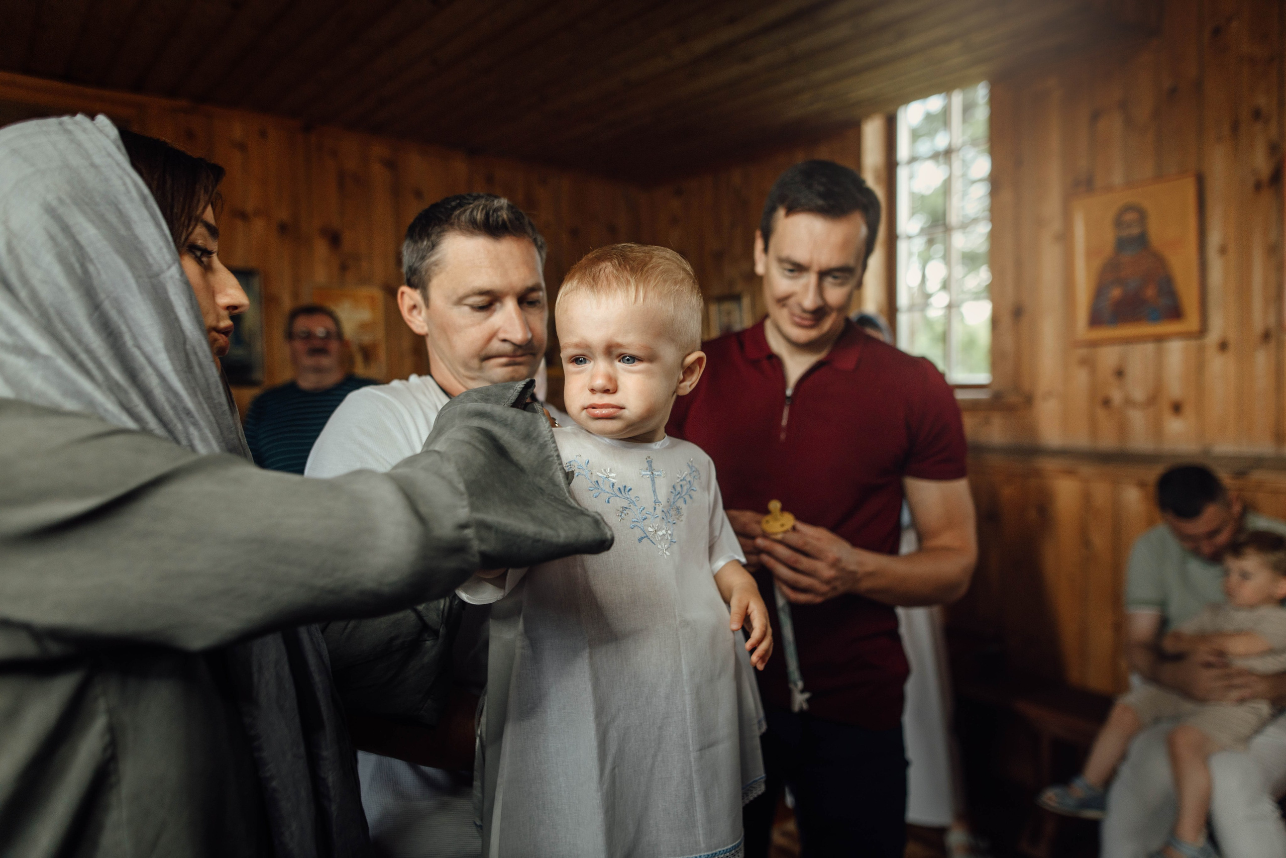 Крещение Тимофея, д. Киевец, храм Святой Троицы, август 2025