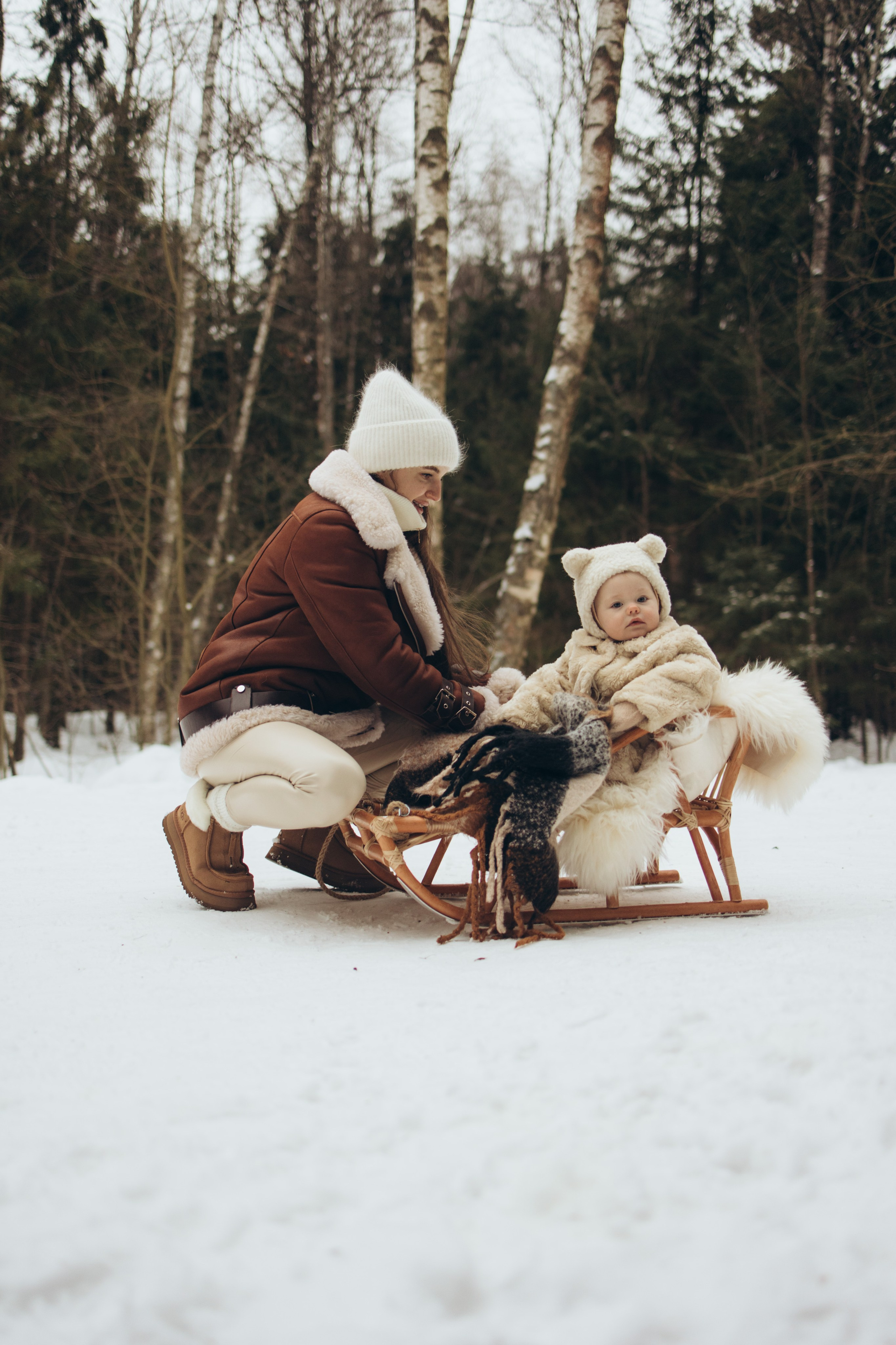 Снежный лес. Семейный фотограф в Москве Виктория Ястребинская