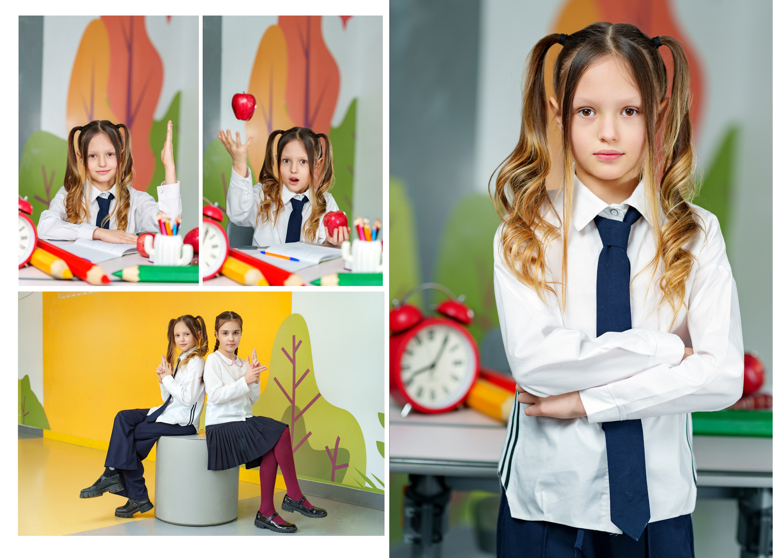 4 Класс Средний альбом (с двумя дополнительными разворотами, оживающее фото учителя). Школьный фотограф и фотограф в детском саду