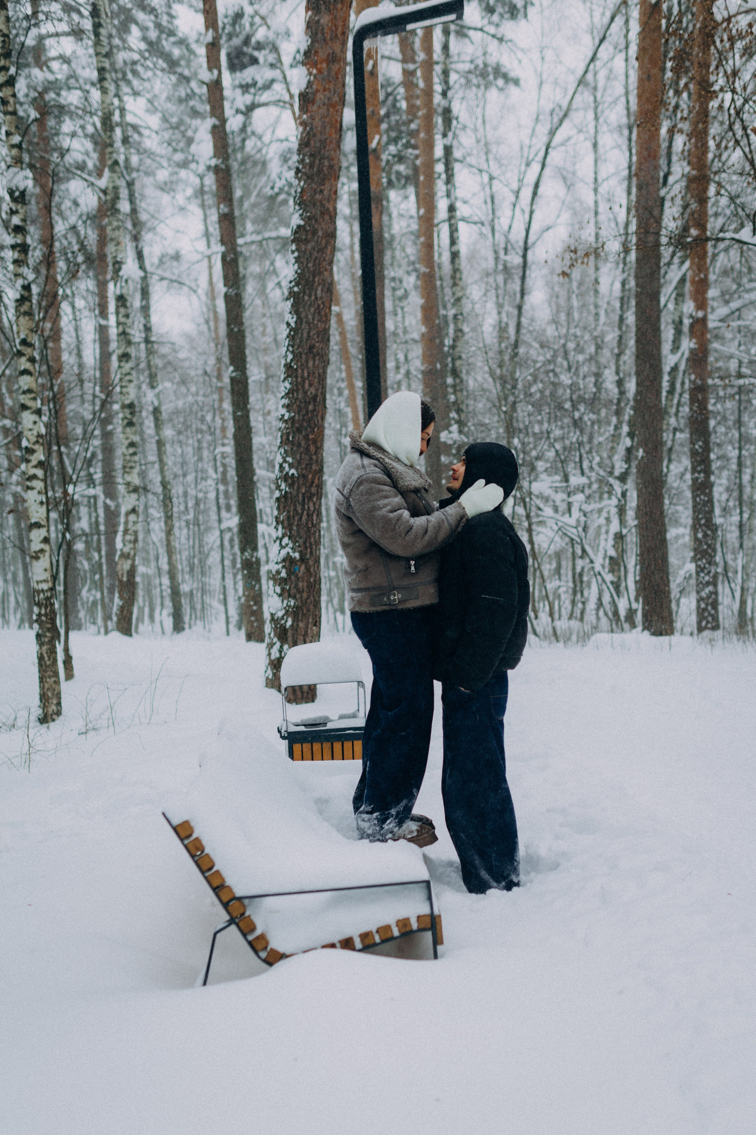 зимняя фотосессия влюбленных