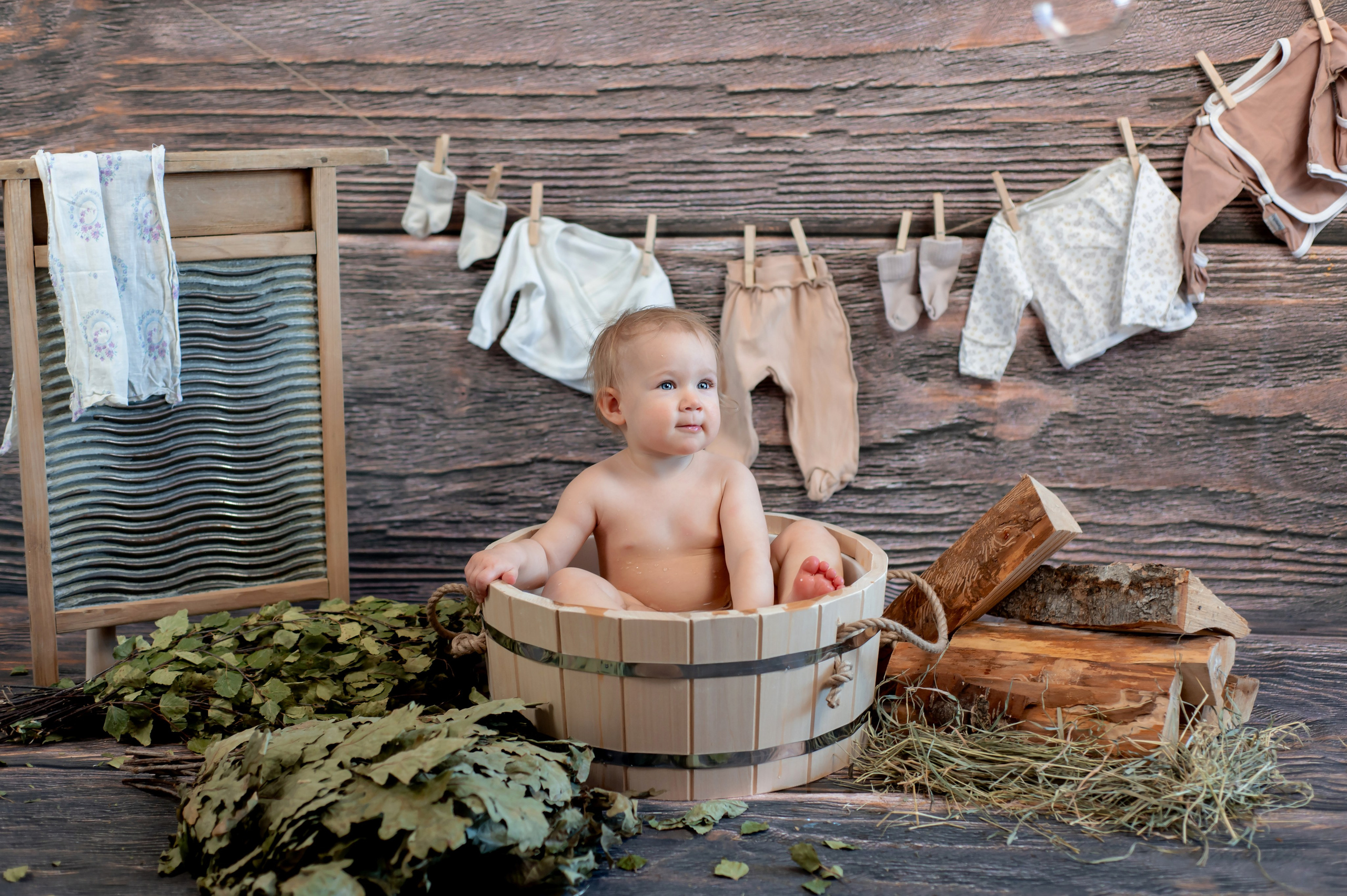 Баня для малышей. Детский и семейный фотограф Эльмира Веселова