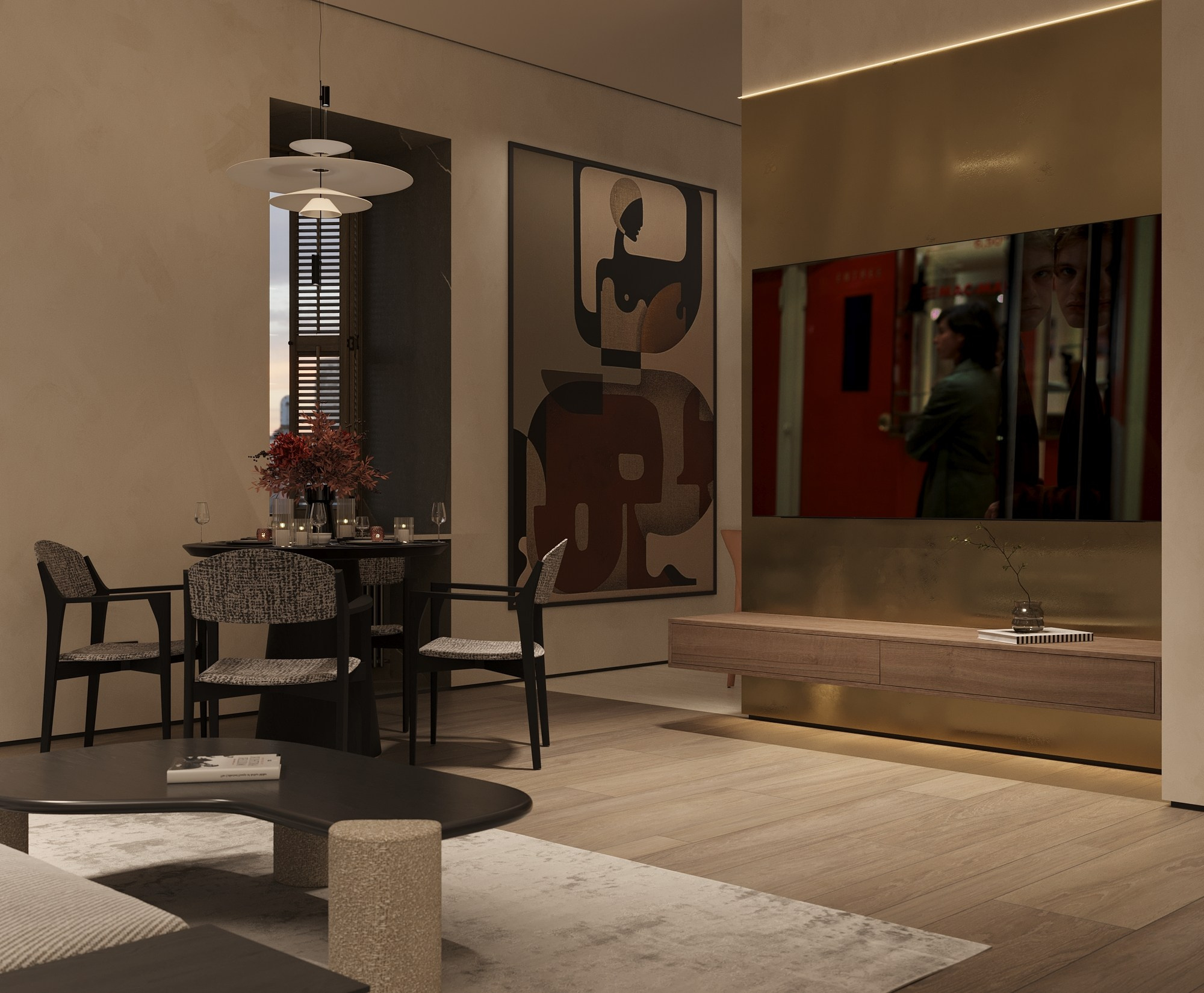 Patriarch Ponds Apartment. Алла Нечаева|Интерьерная визуализация