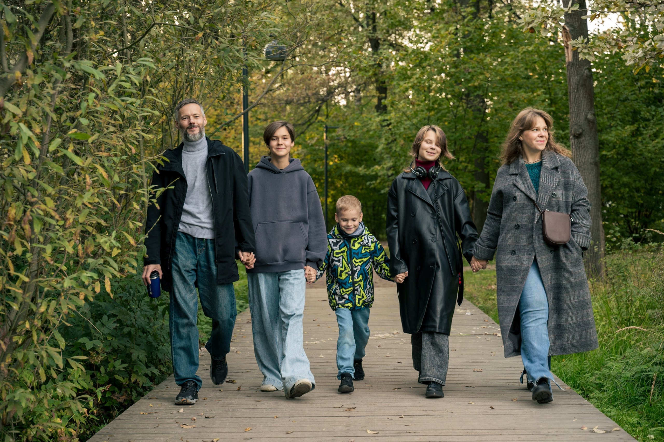 Семейная фотосессия в парке. Школьный фотограф в Москве