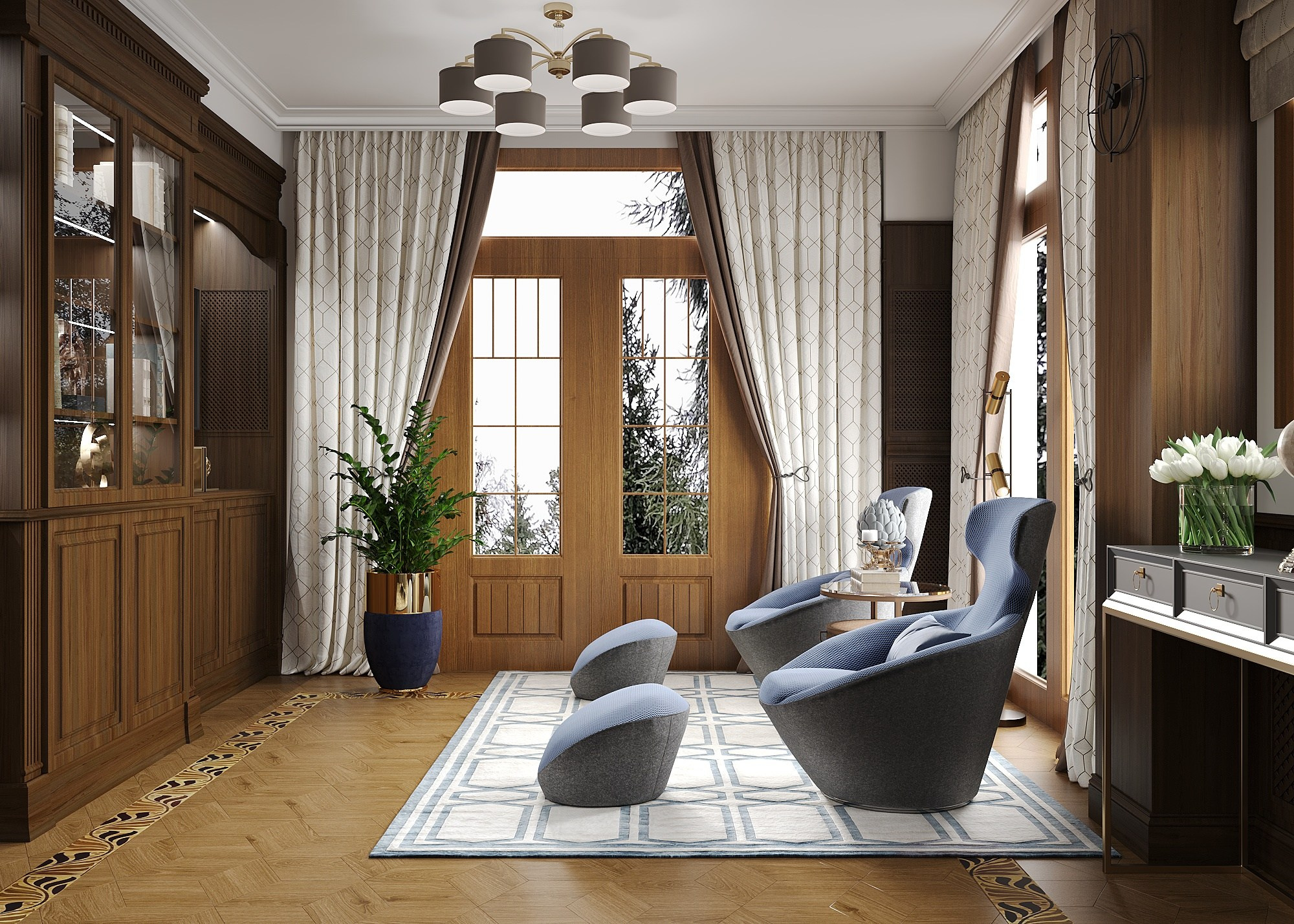 CASA A NIKOLINO - 3, MOSCA. Irina Balykina — Interior 3D Visualisation