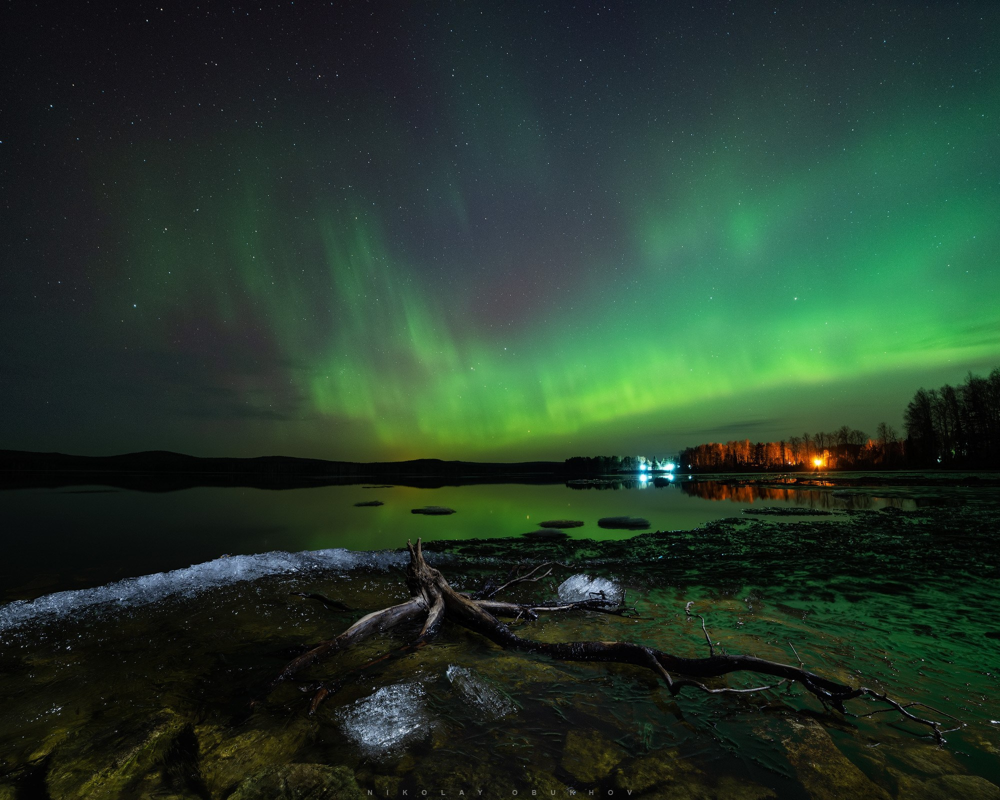 Северное сияние. Пос. Черноисточинск, Свердловская область.