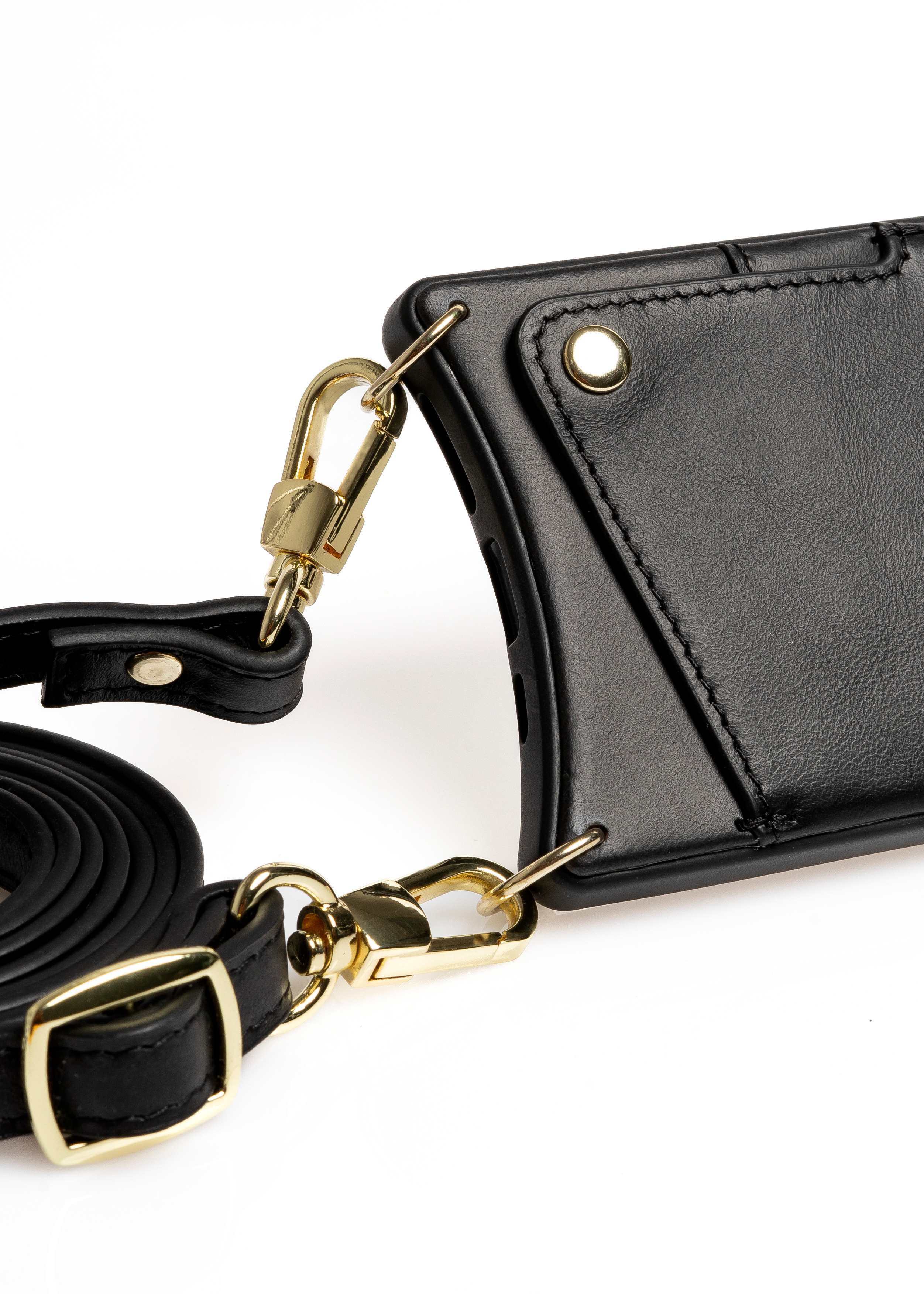 Чехол для смартфона из натуральной кожи чёрного цвета