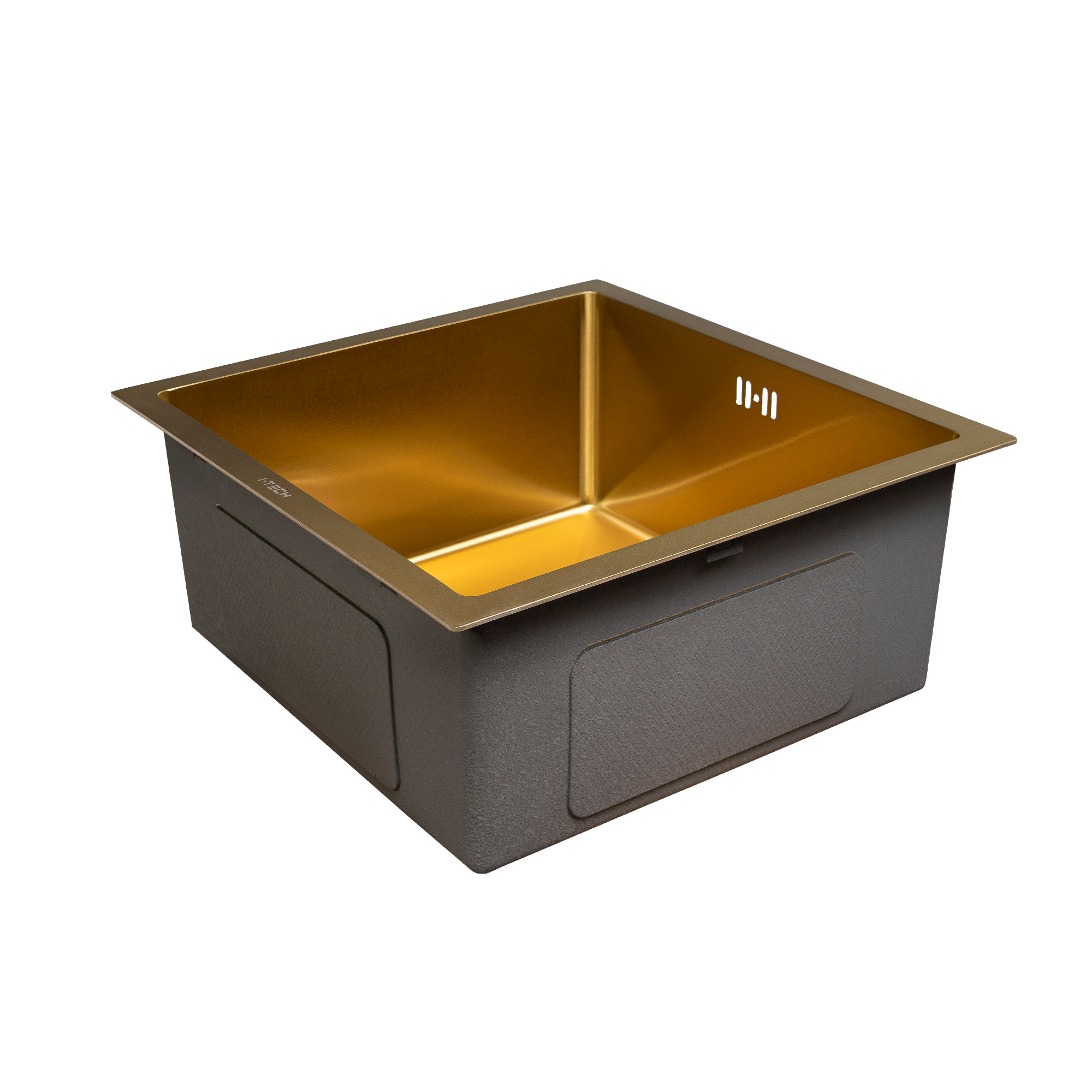 Мойка металлическая для кухни под золото