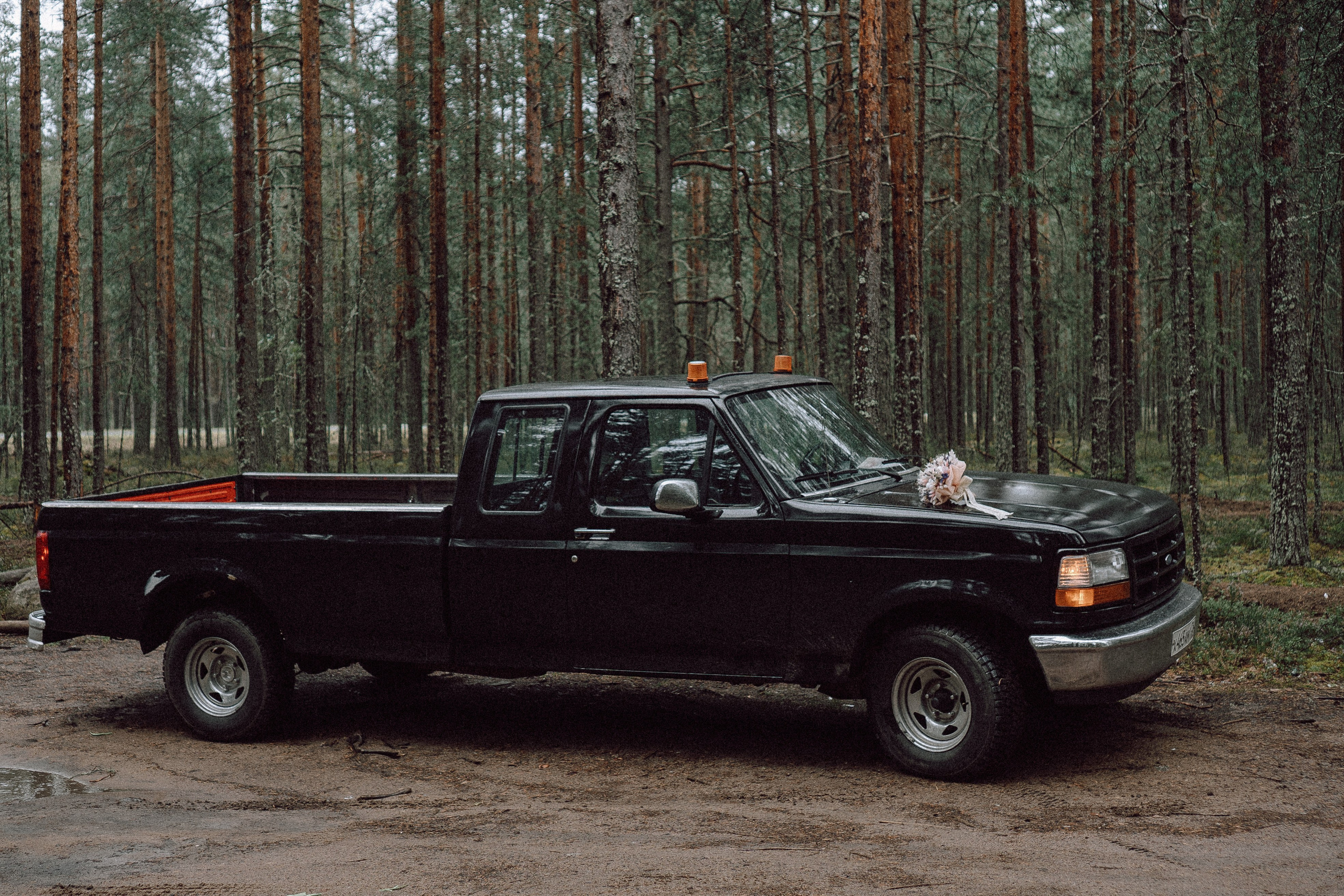 СВАДЕБНАЯ ФОТОСЕССИИЯ ПАРЫ В ГОРОДЕ ПРИОЗЕРСК В СОСНОВОМ ЛЕСУ И С ПИКАПОМ. Профессиональный фотограф, Санкт-Петербург — Виктория Богомолова