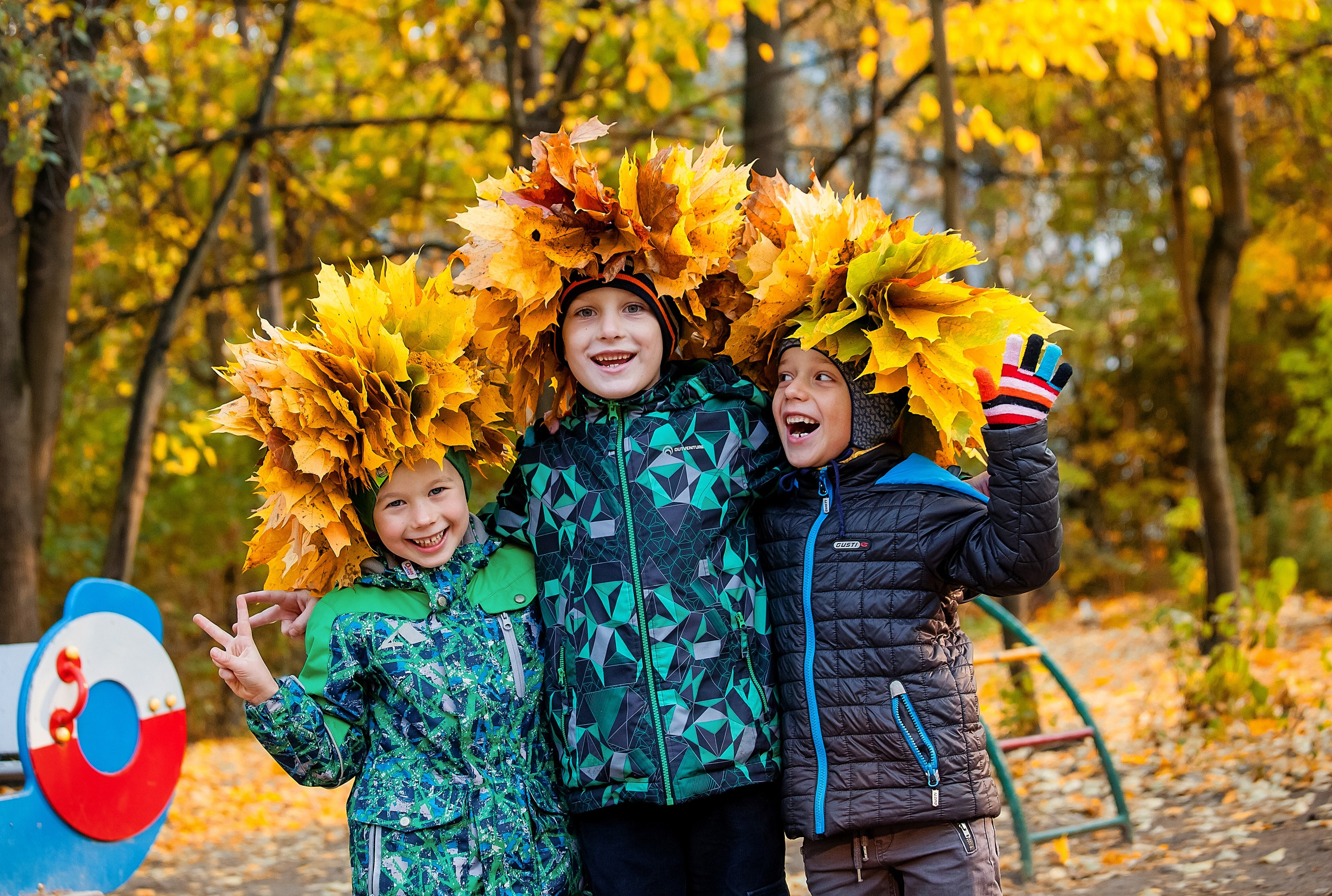 Фотография для выпускных альбомов в детском саду в выпускной группе в подготовительной группе осенняя фотография детей