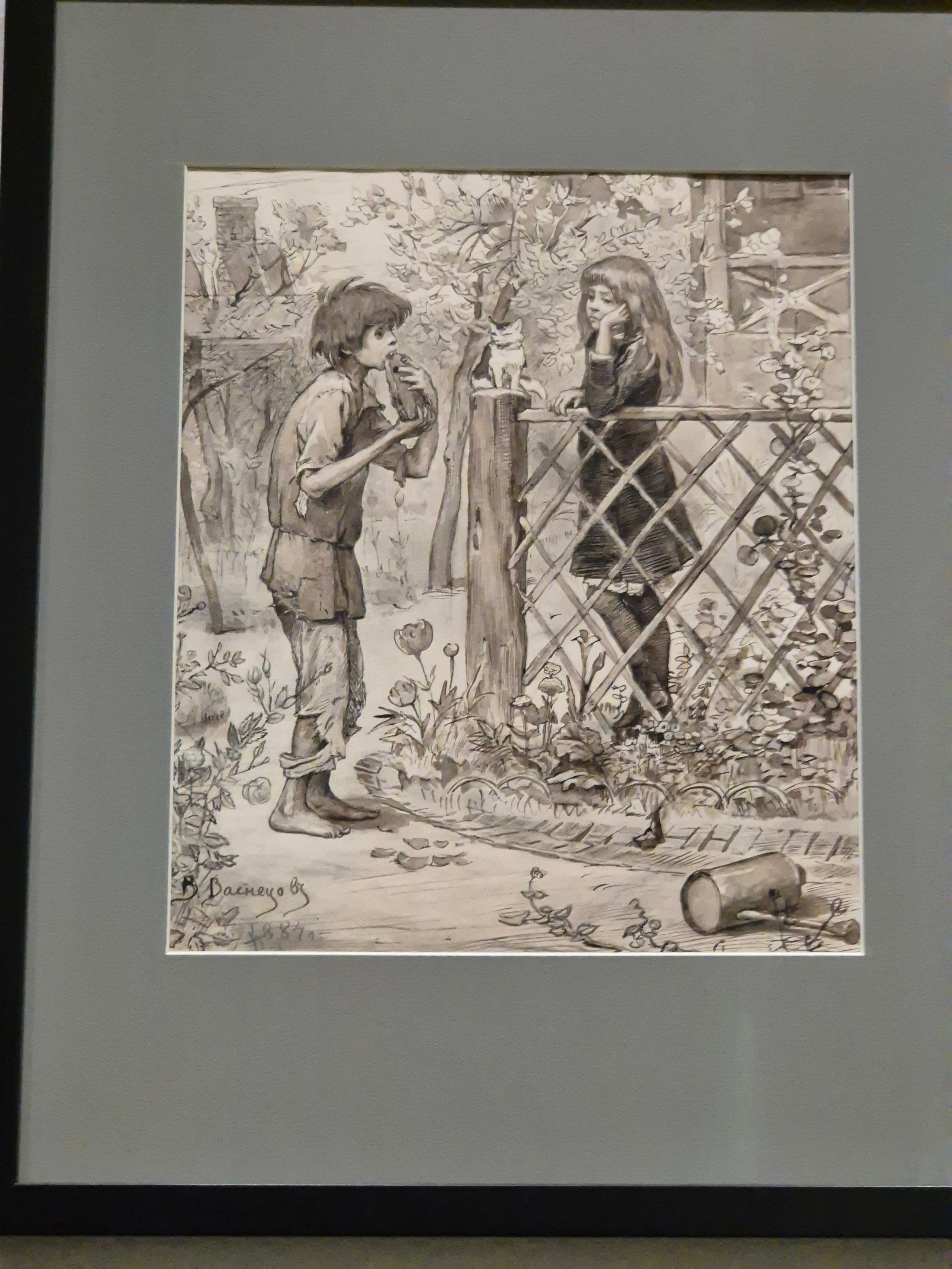 Утренняя культурная программа - корпус Бенуа и выставка В.Васнецова. Классические картины - Богатыри, Ковер самолет, Аленушка. Впервые увидел графику. Очень здорово!