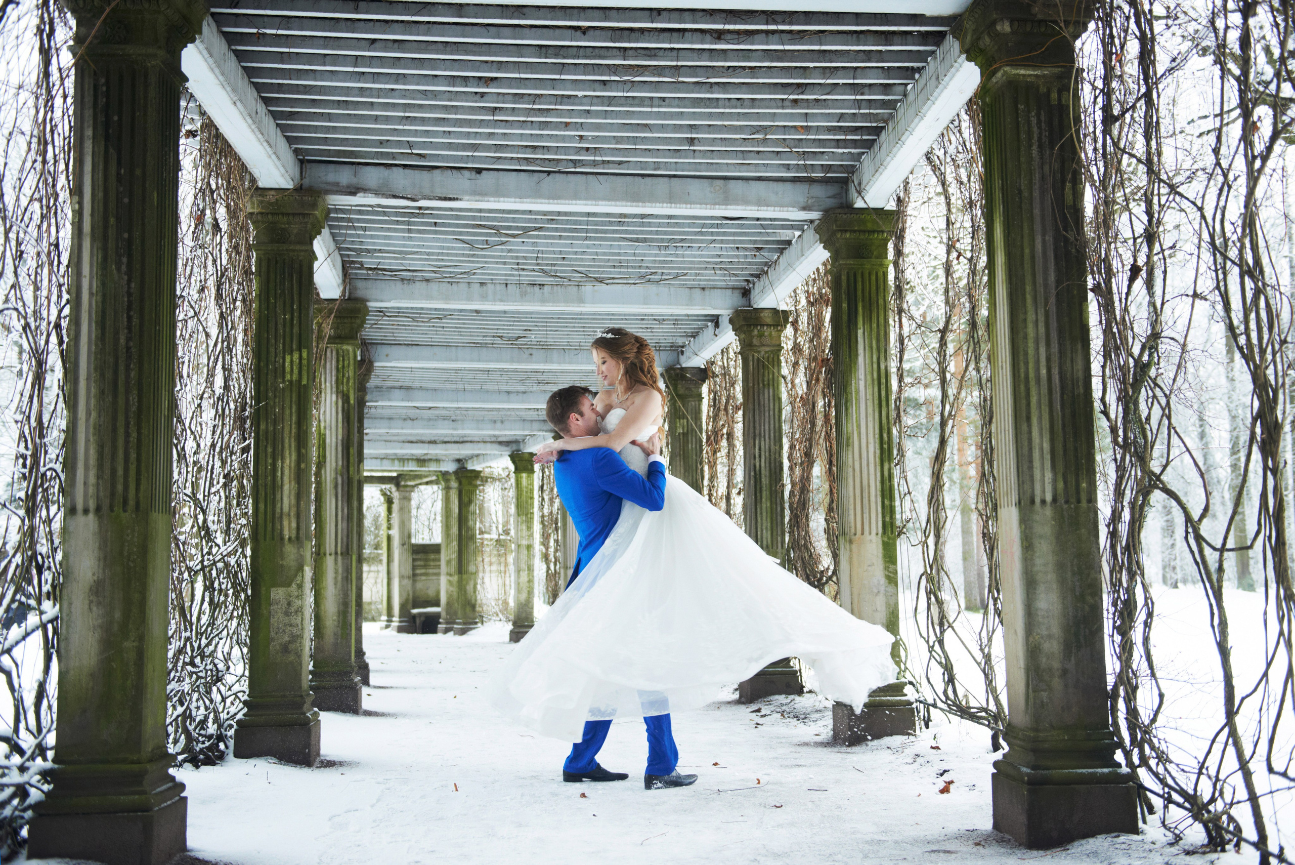 Надежда и Владислав (зимняя свадебная фотосессия в Пушкине в Екатерининском парке). Портретный, семейный и свадебный фотограф в Санкт-Петербурге и в Пушкине Ширяев Денис