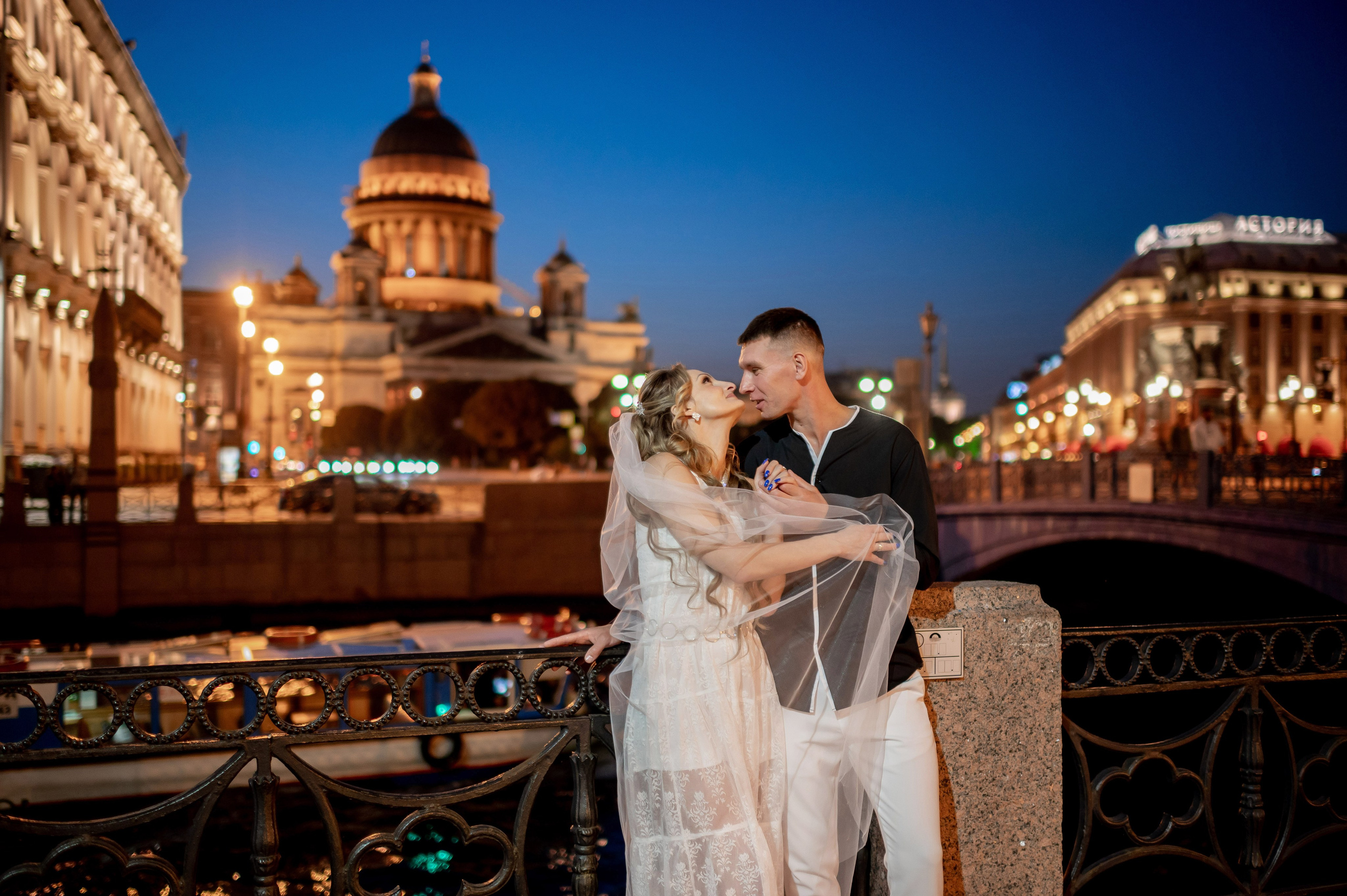 Екатерина и Андрей (свадебная фотосессия в вечернем Петербурге). Портретный, семейный и свадебный фотограф в Санкт-Петербурге и в Пушкине Ширяев Денис