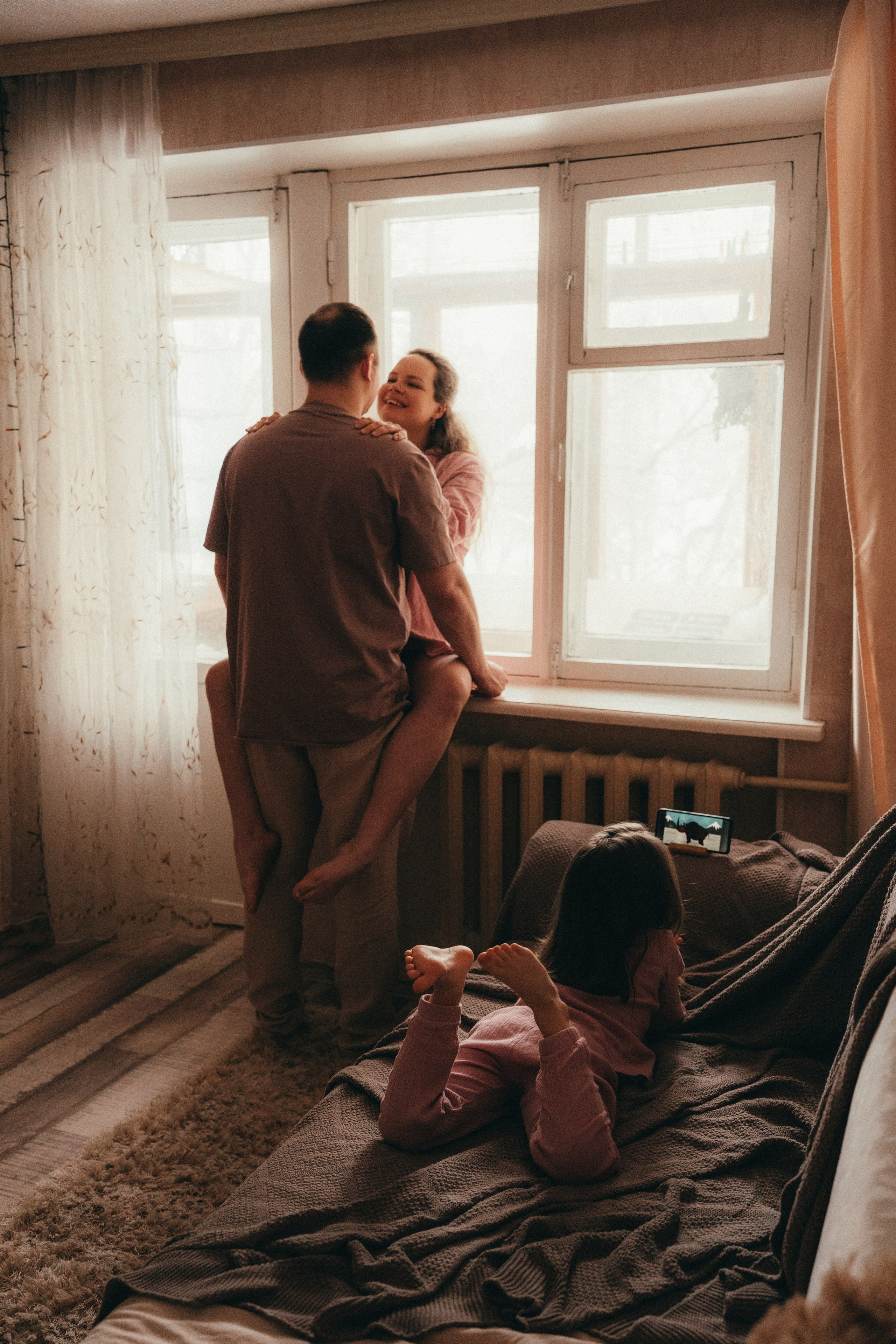 Вика, Женя и Ника. Семейный фотограф • Домашние съемки в Нижнем Новгороде