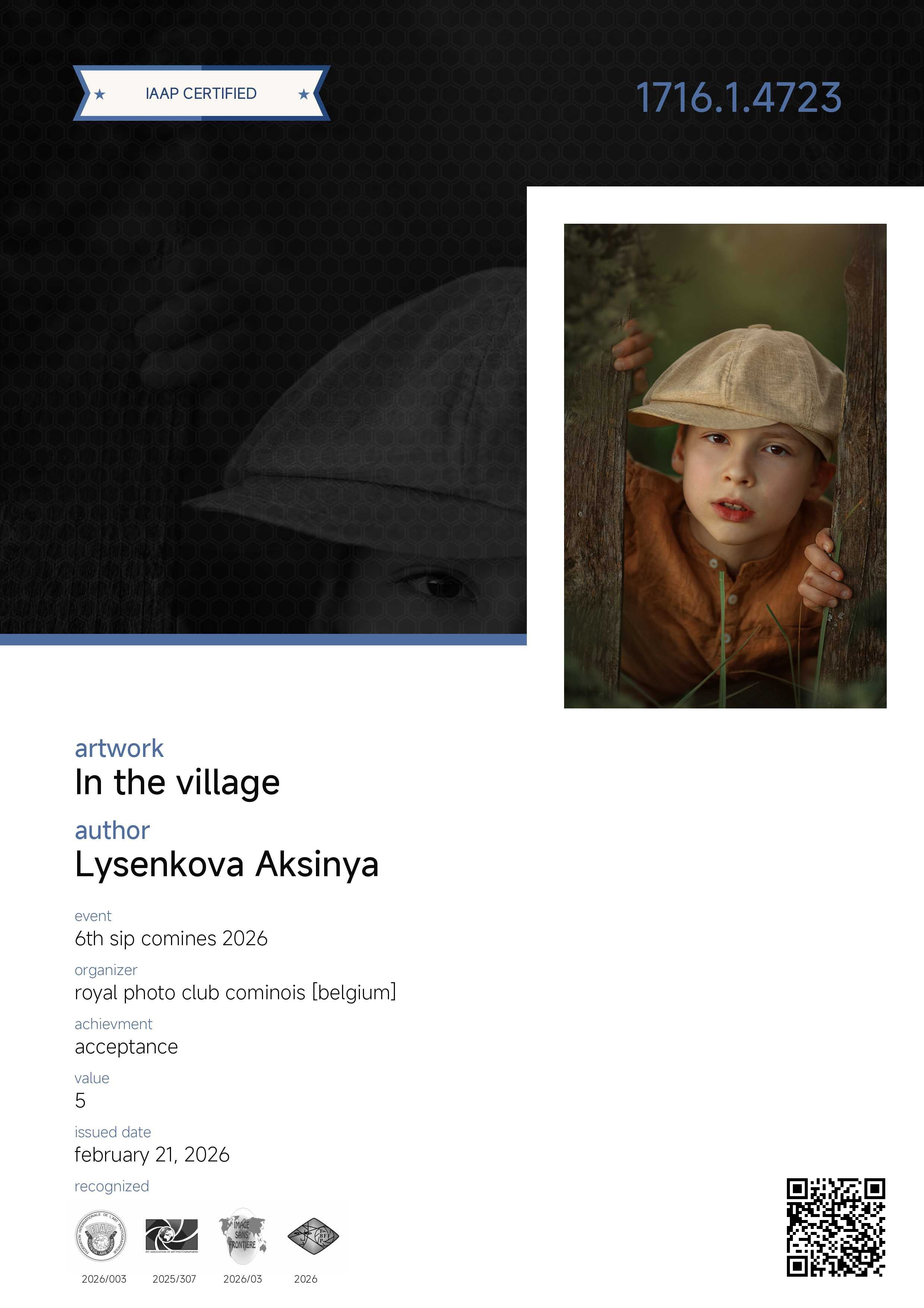 Дипломы. Детский, семейный фотограф в Ижевске и Москве Аксинья Лысенкова ADEN