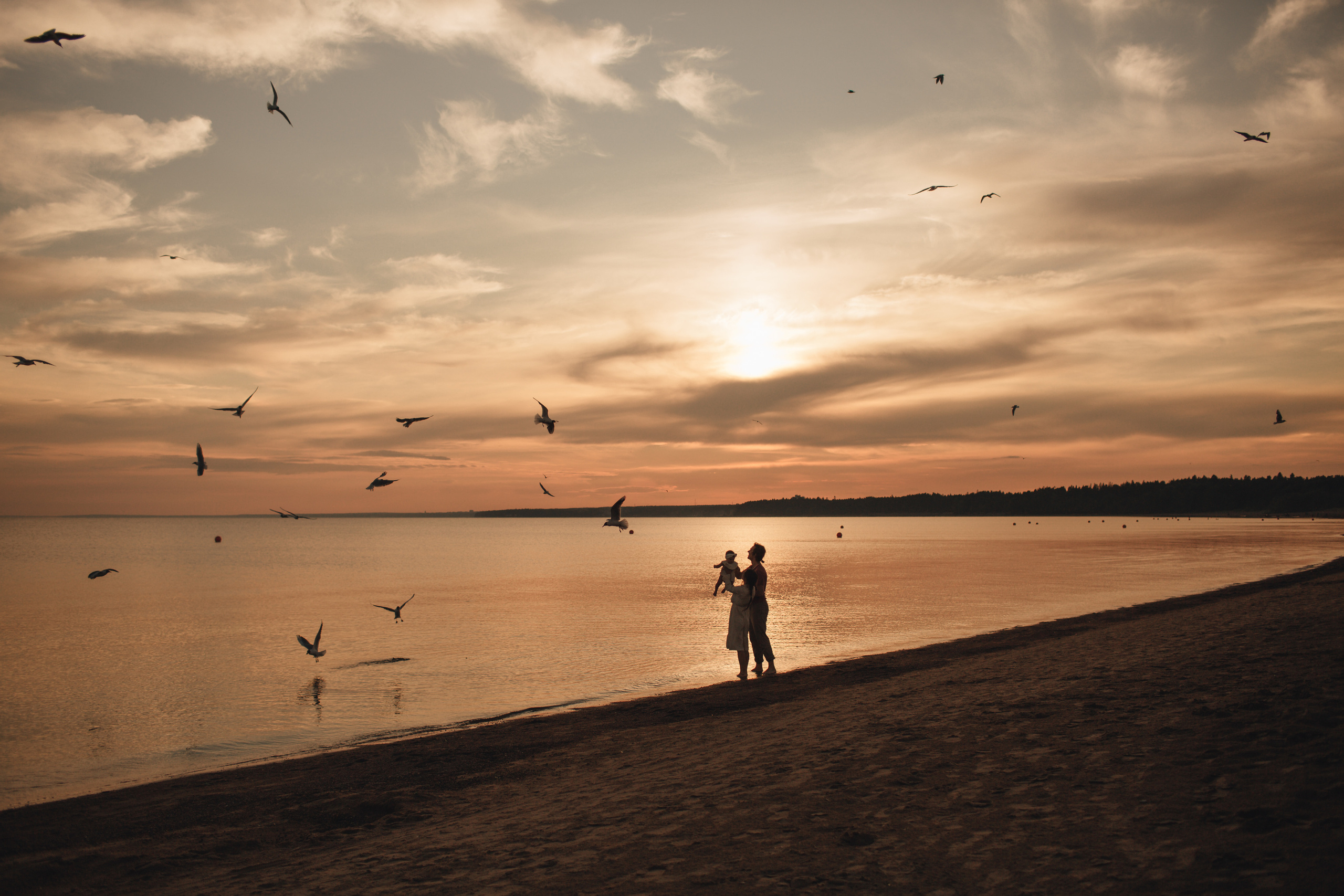 Закатная сьемка на заливе. Свадебный и семейный фотограф Спб Бошман Ирина