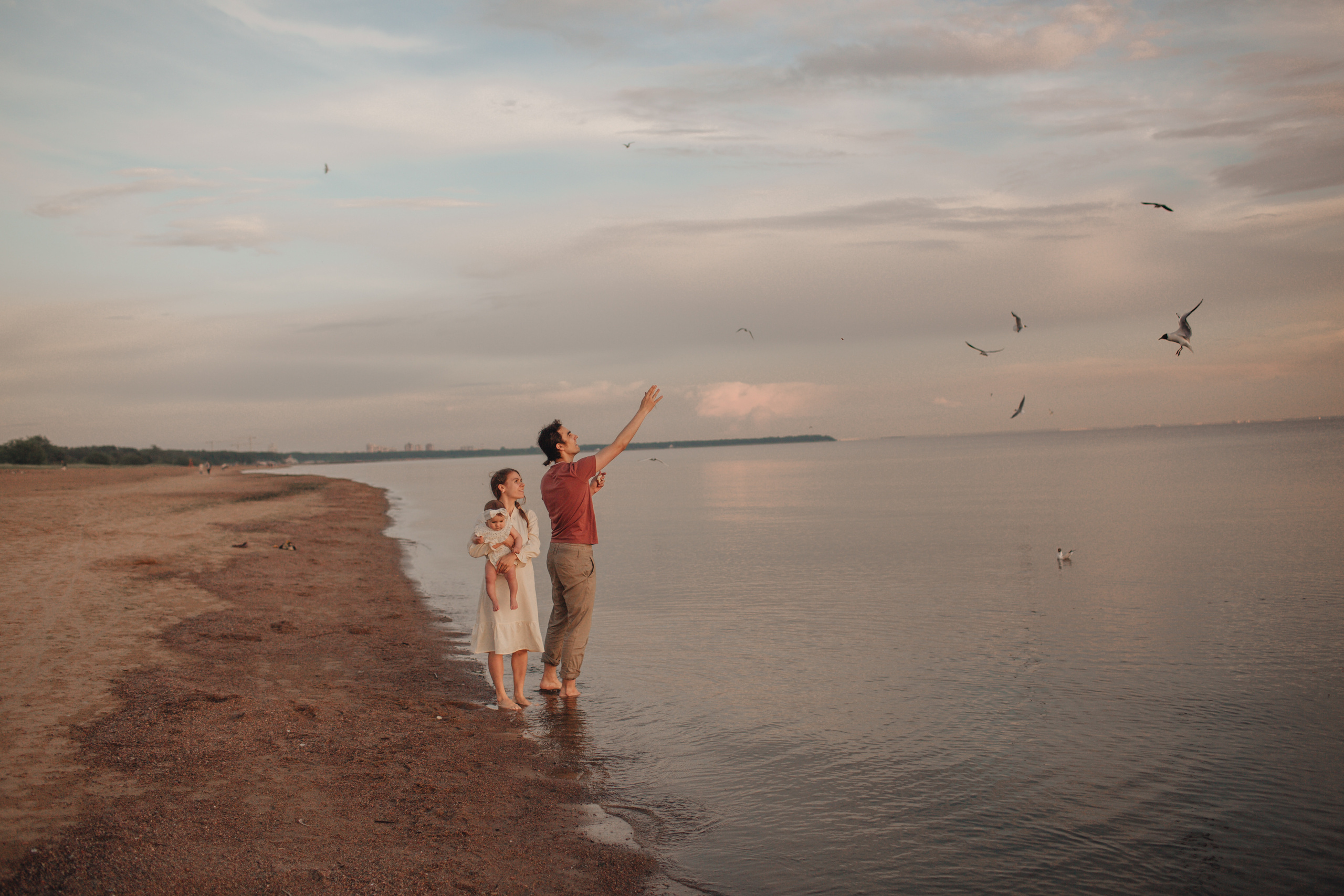 Закатная сьемка на заливе. Свадебный и семейный фотограф Спб Бошман Ирина