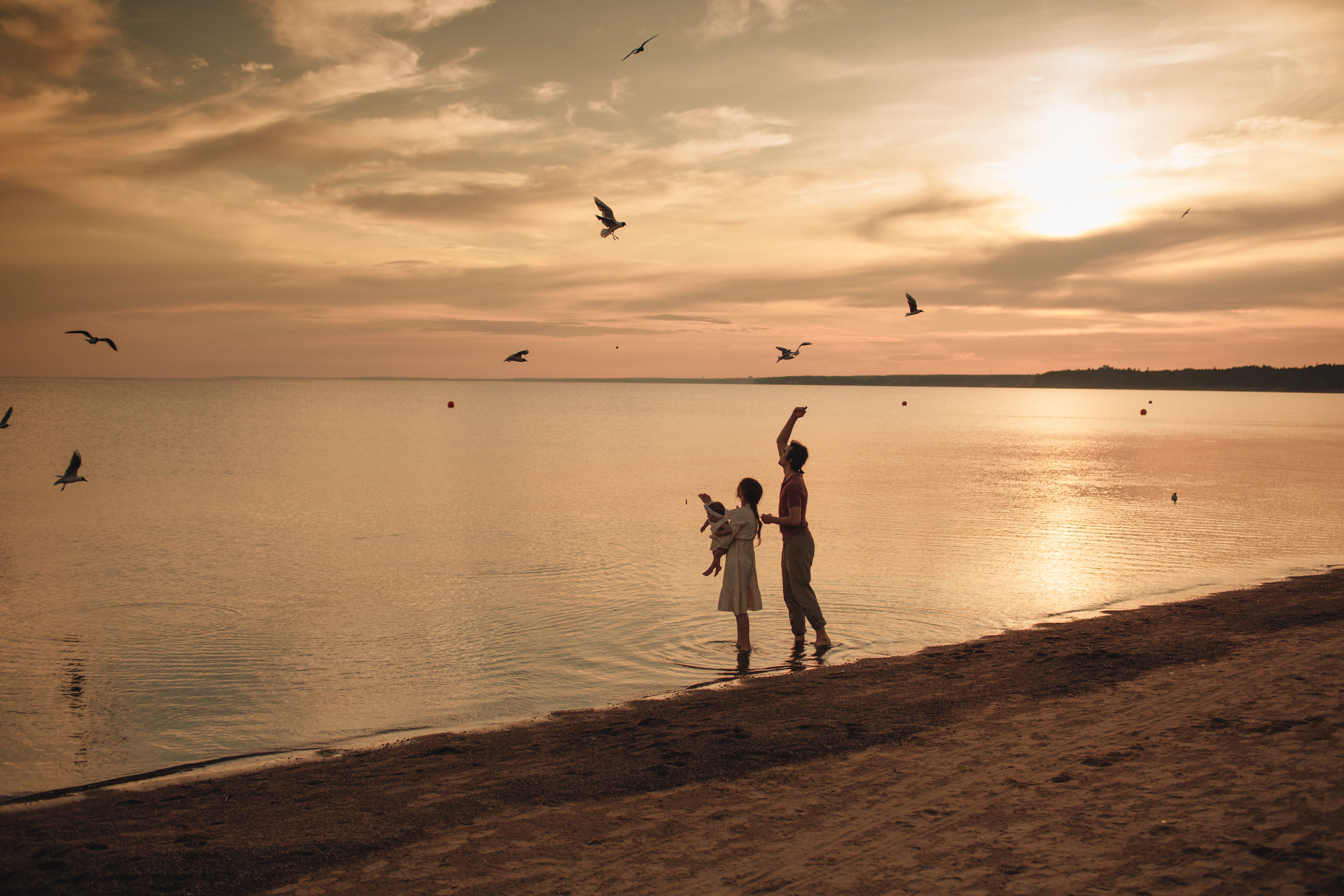 Закатная сьемка на заливе. Свадебный и семейный фотограф Спб Бошман Ирина