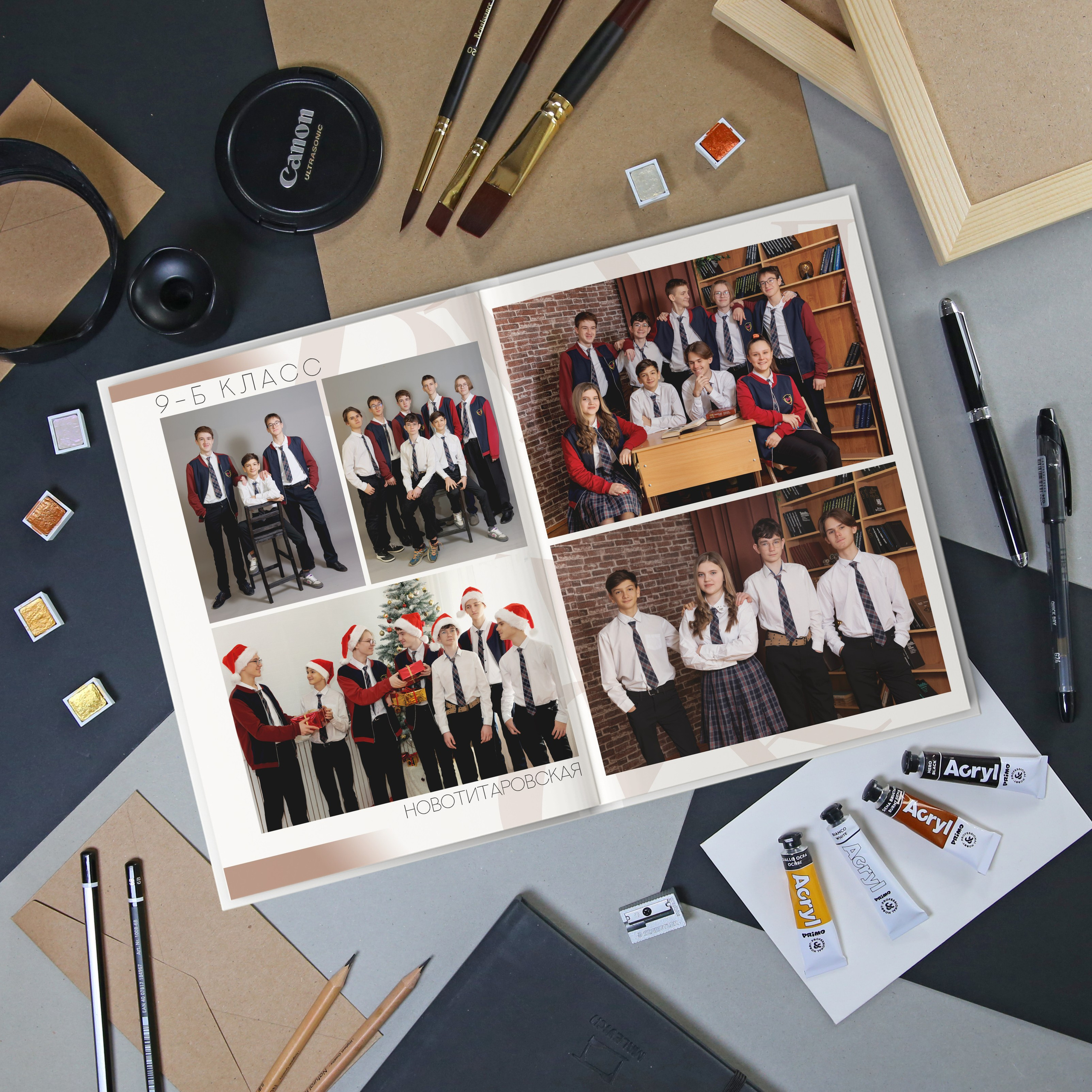 Варианты фотокниг для начальной и старшей школы. Детский школьный и семейный фотограф в Краснодаре