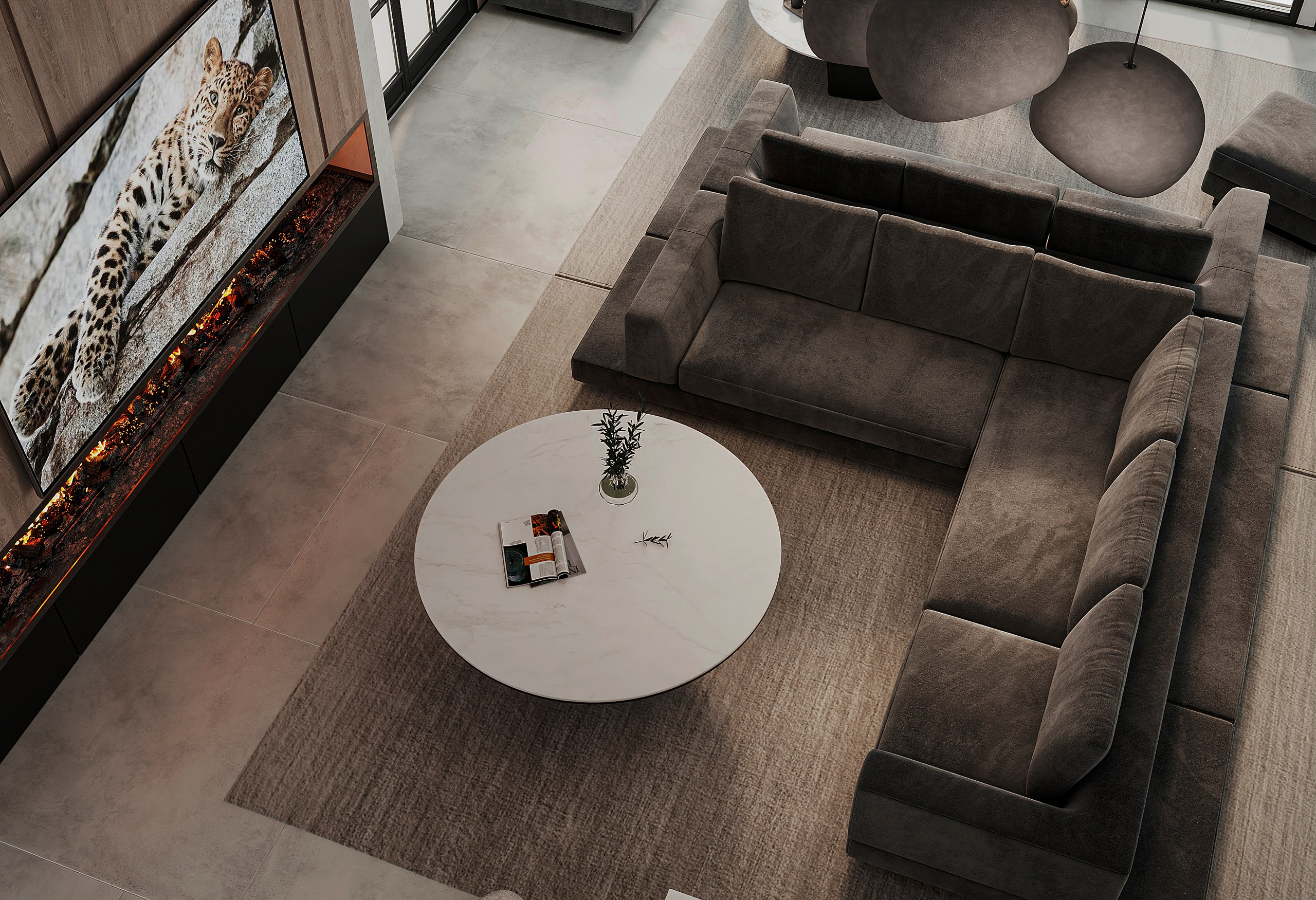 Кухня — Гостиная и прихожая в одном помещении 🤍