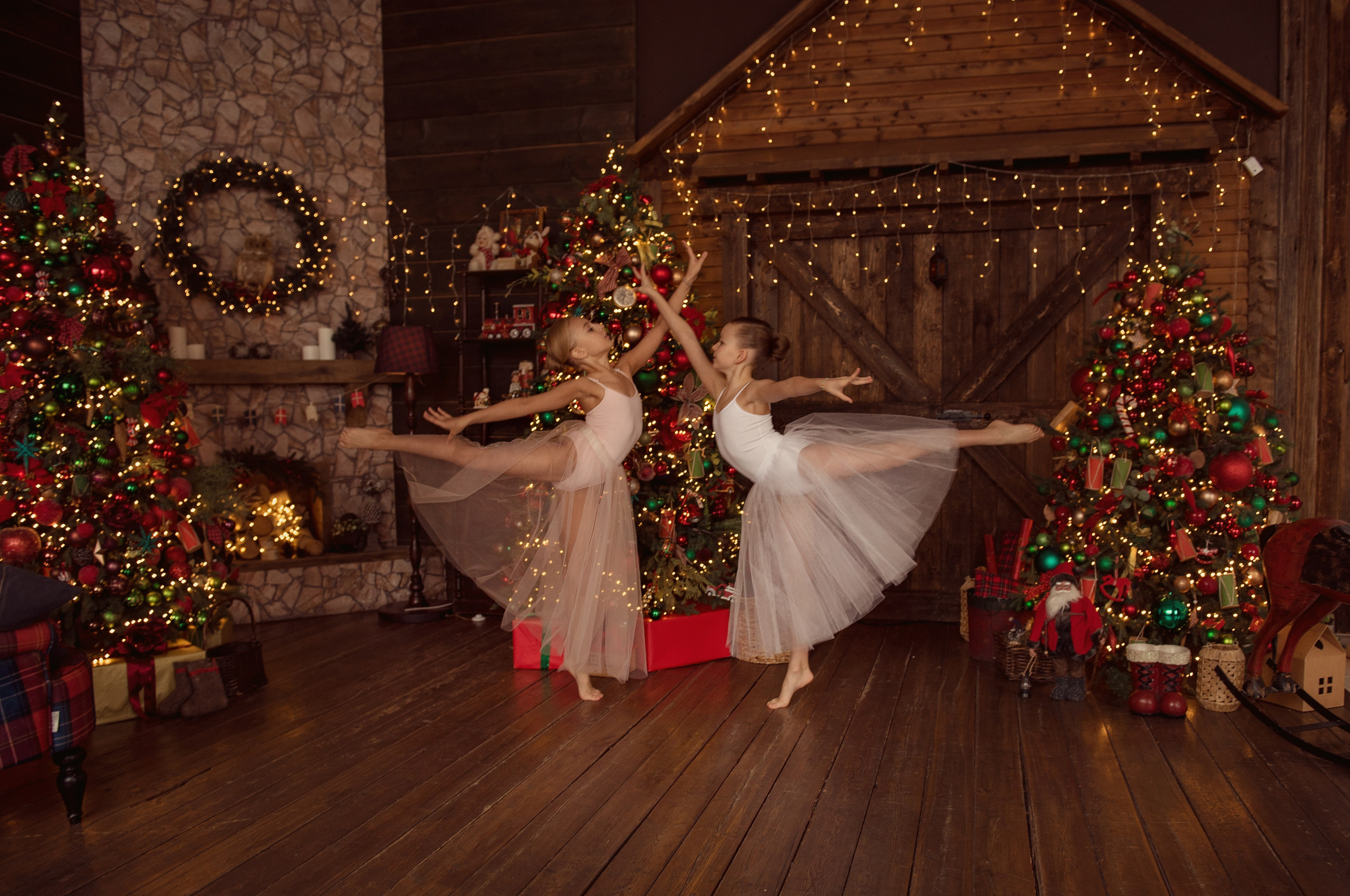 Варя и Милана Новый год. Детский фотограф в Долгопрудном и Москве