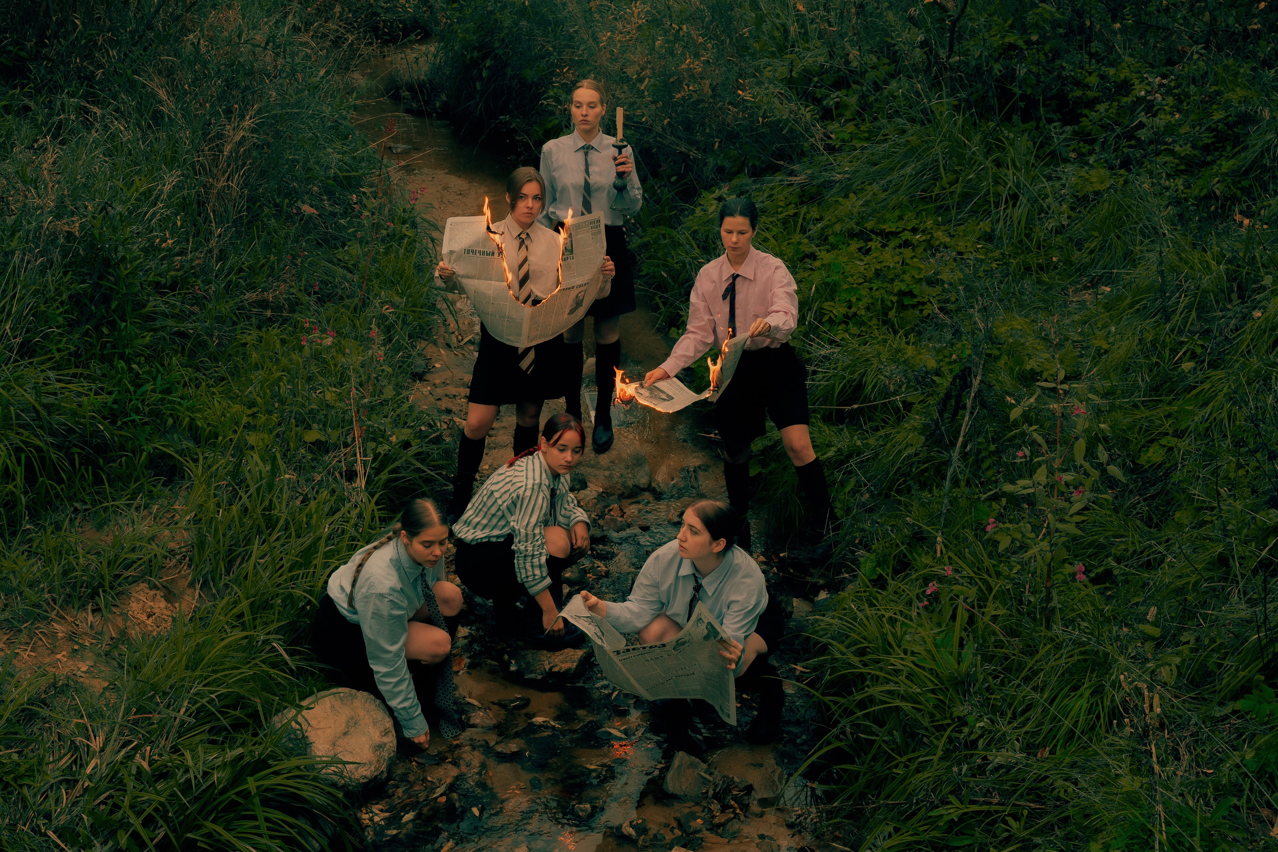 Съемка с огнем Москва