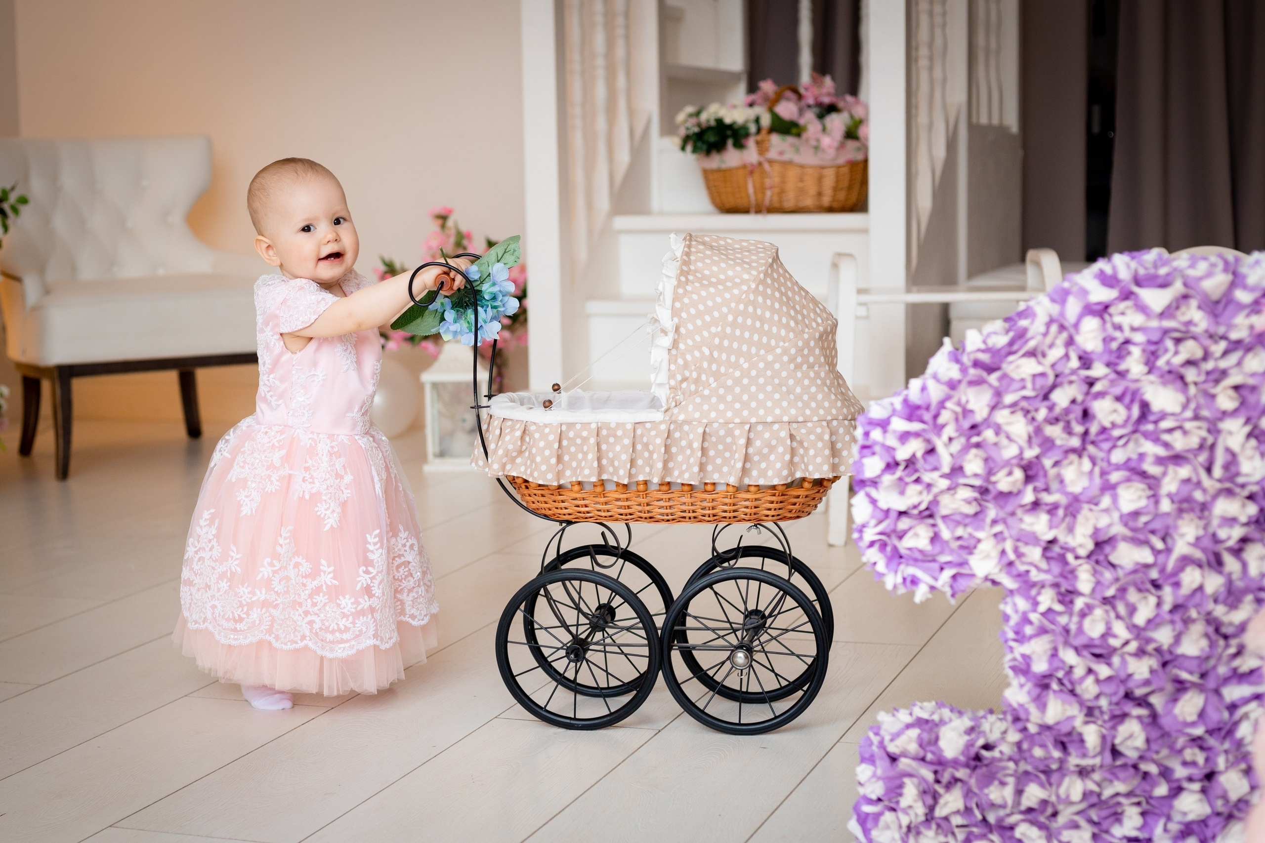 Фотосессия на годик малышки Дианы. Екатерина Новикова — семейный и свадебный фотограф. Москва, Московская