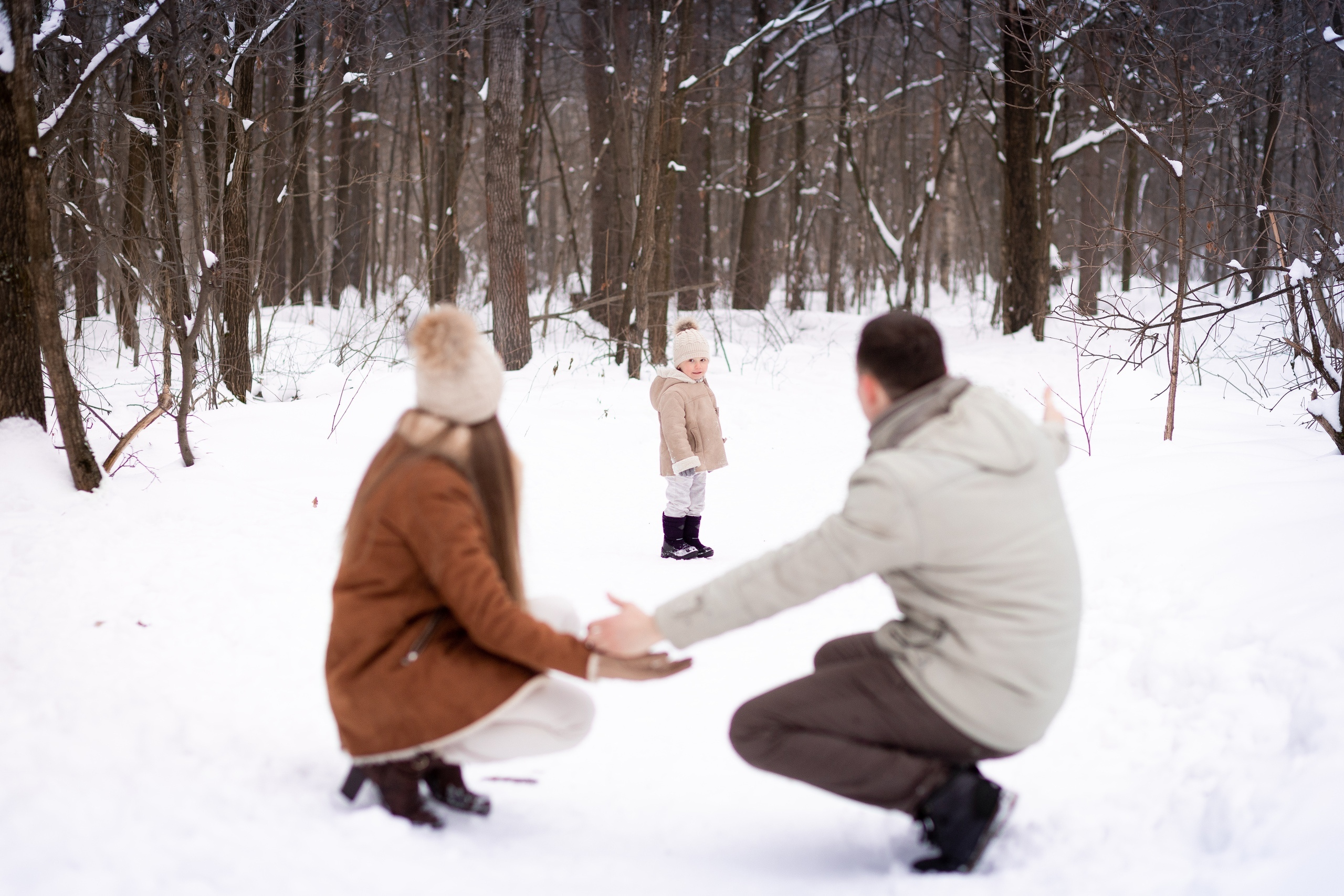 Зимняя фотосессия в лесу. Екатерина Новикова — семейный и свадебный фотограф. Москва, МО