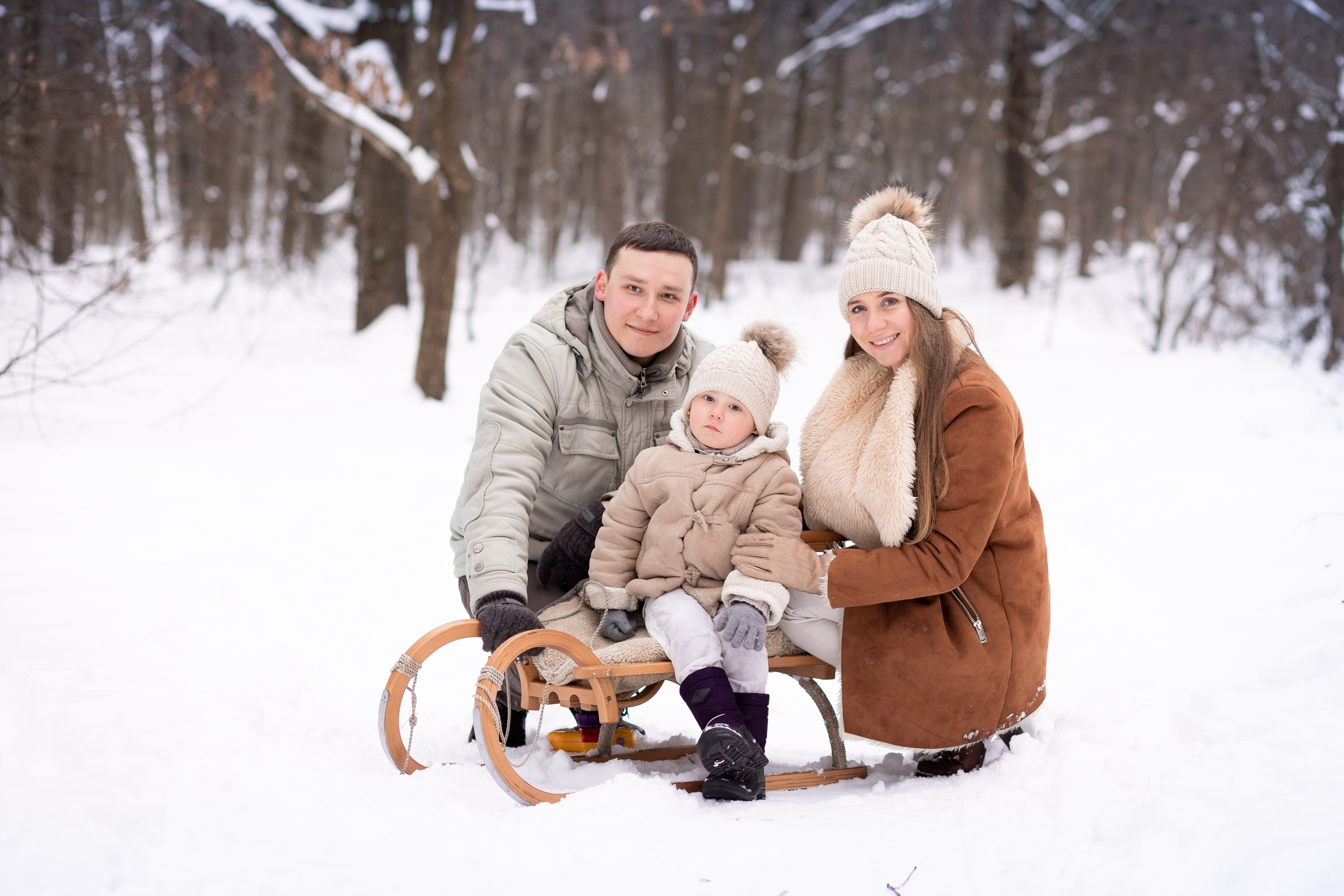 Зимняя фотосессия в лесу. Екатерина Новикова — семейный и свадебный фотограф. Москва, МО