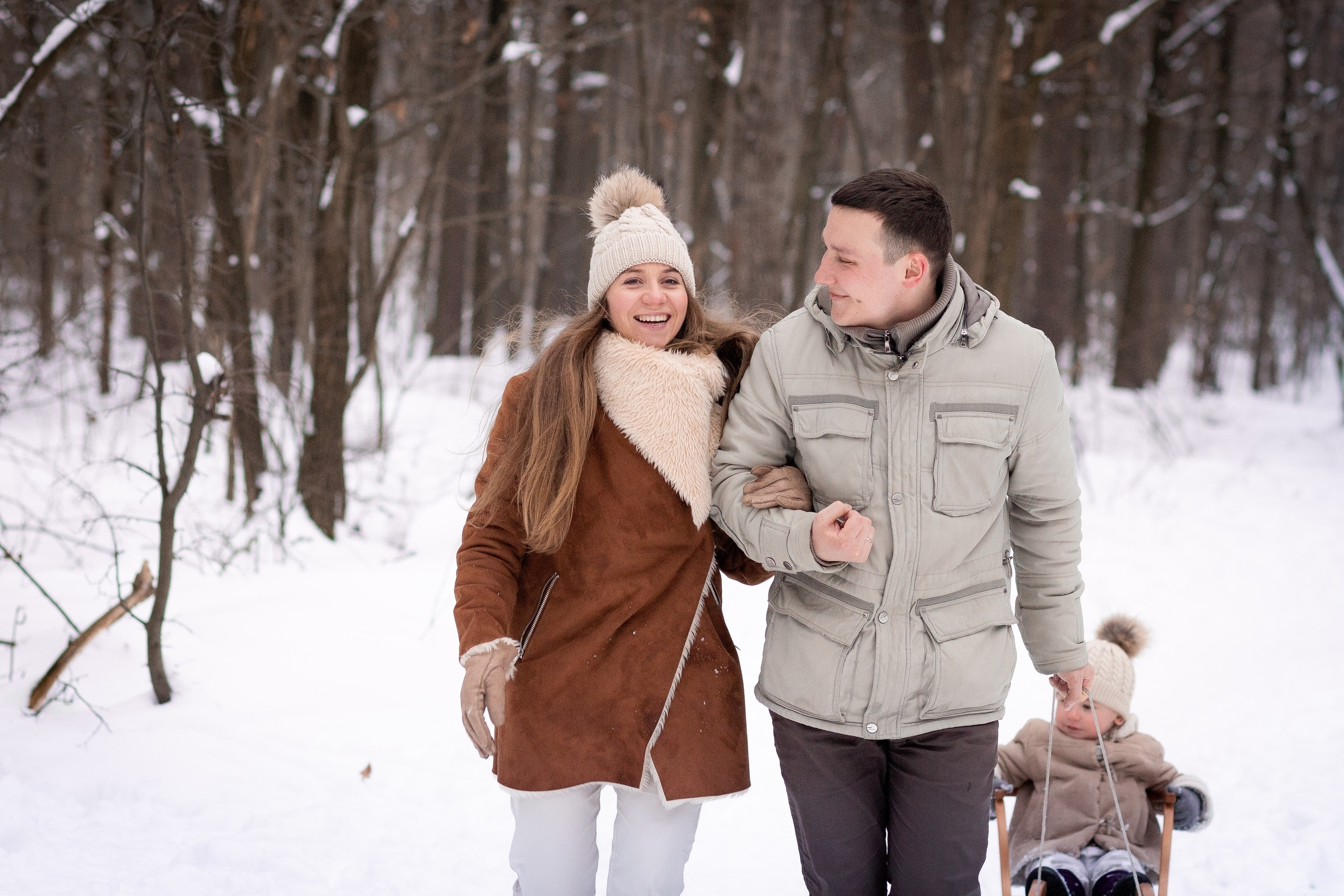 Зимняя фотосессия в лесу. Екатерина Новикова — семейный и свадебный фотограф. Москва, МО