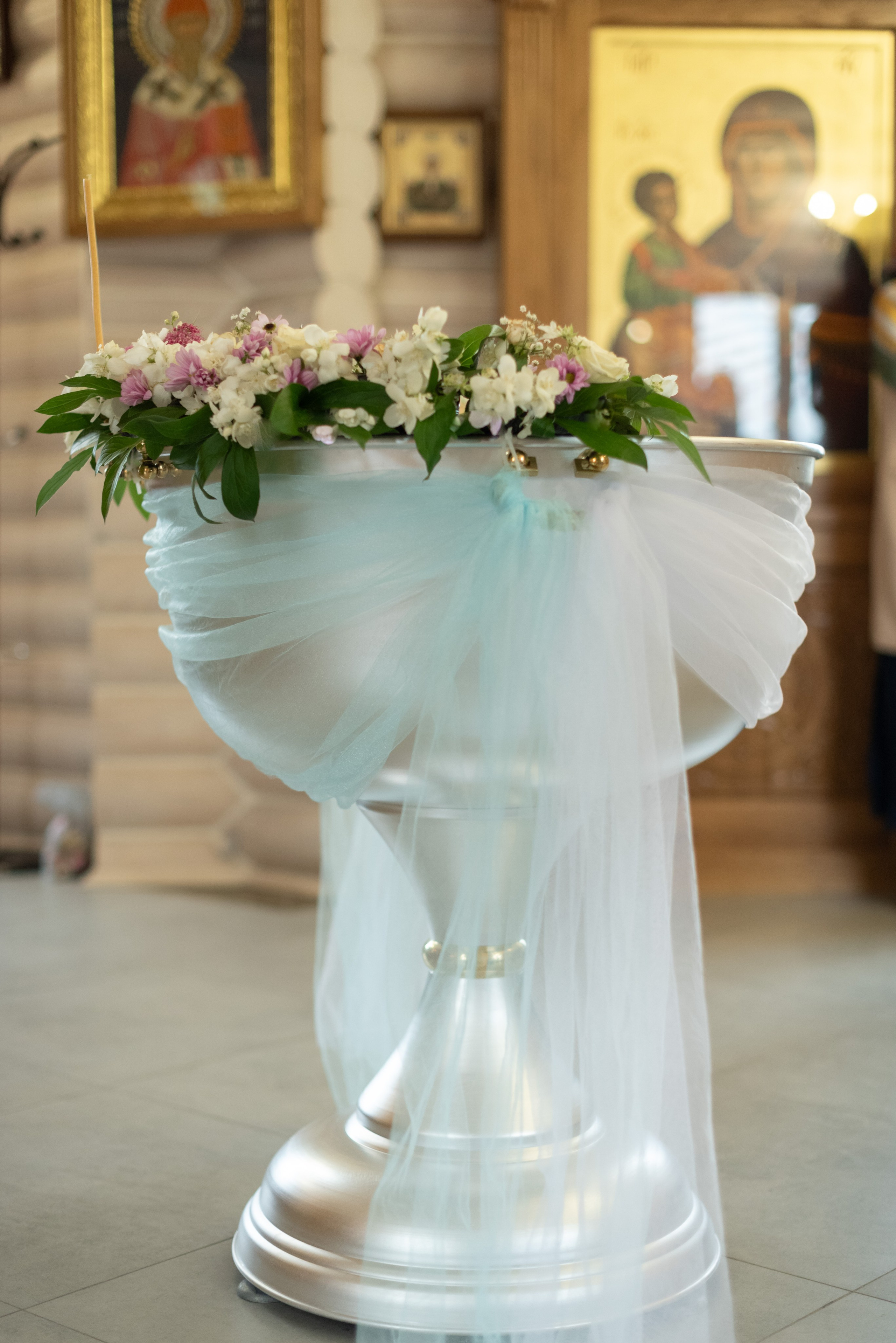 Украшение купели. Фотограф Крещения и Венчания. Минск и другие города. Почтенная Наташа