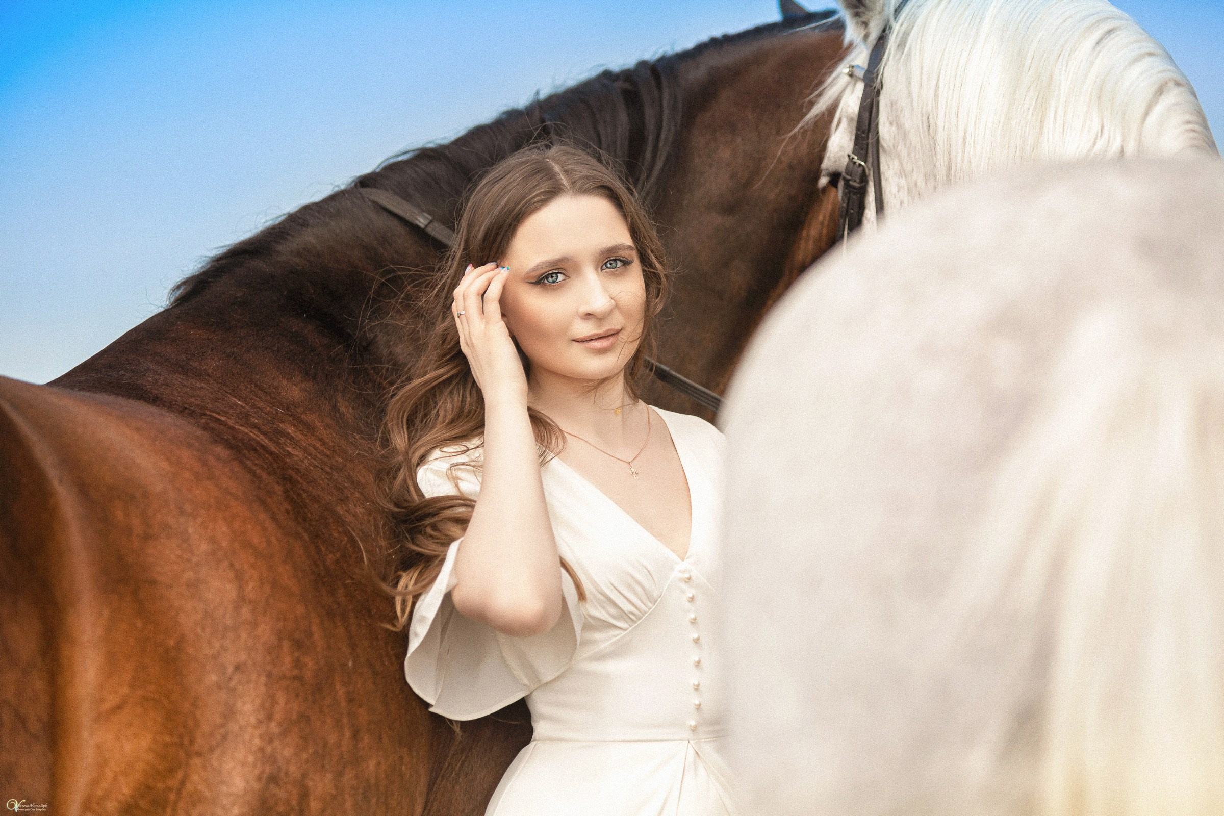 Фотосессии с лошадьми летом. Фотограф женский и мужской портрет Санкт-Петербург
