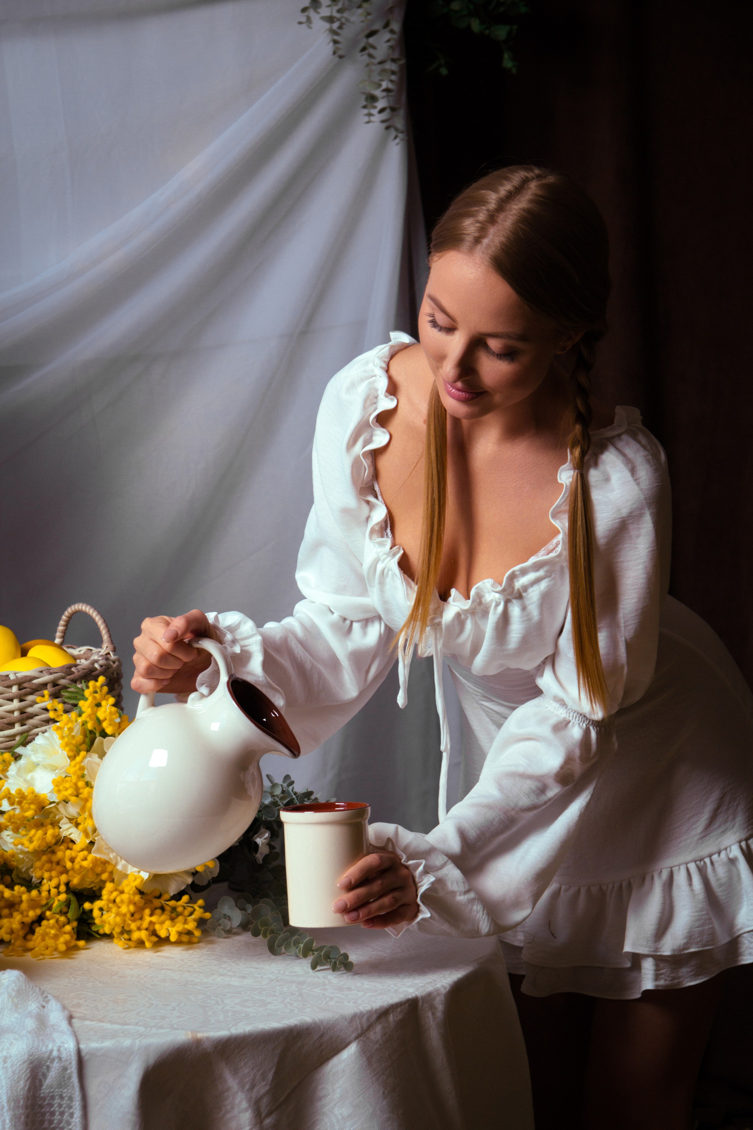 Фотосессия в на сеновале, завтрак в деревне. Портретный фотограф в Санкт-Петербурге Анастасия Епифанова