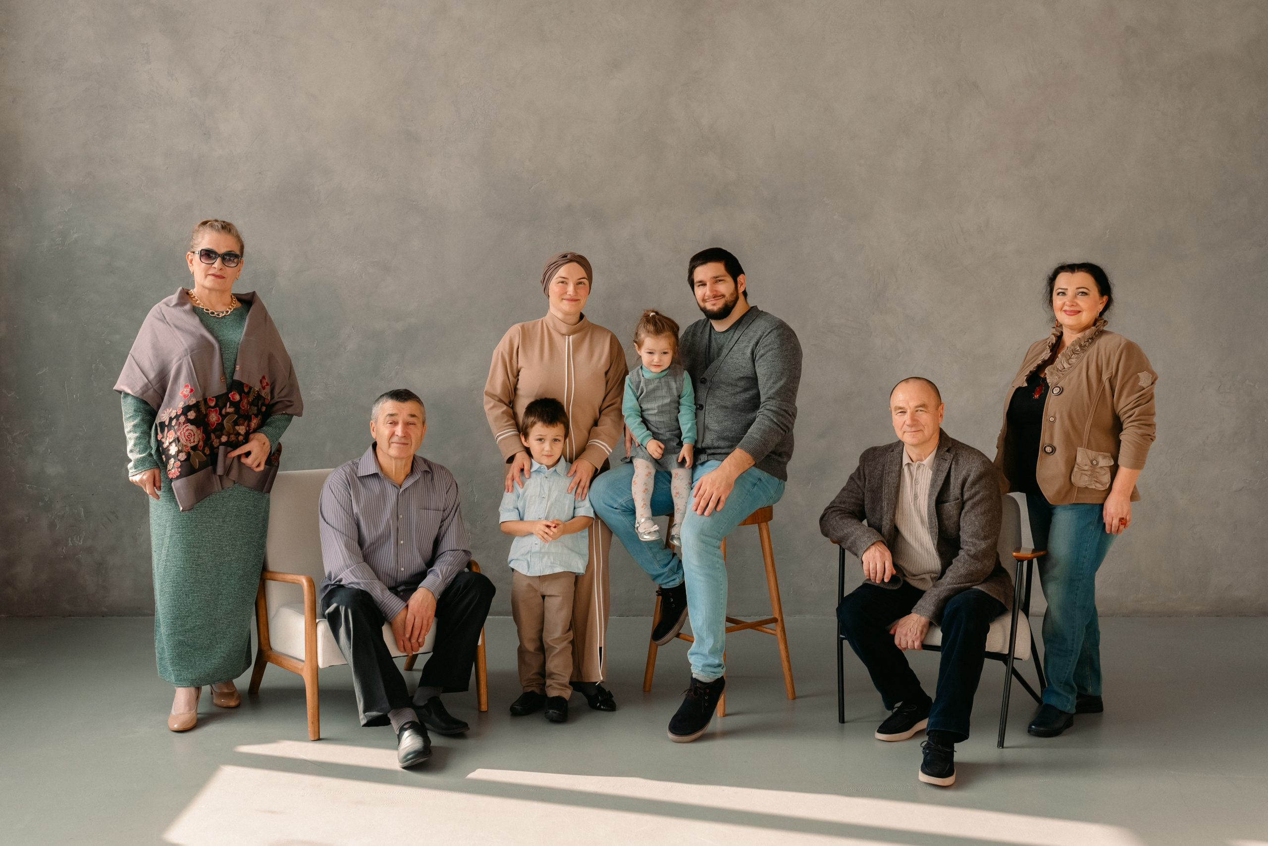 Фотосессия большой семьи. Фотограф Юлия Кондратьева