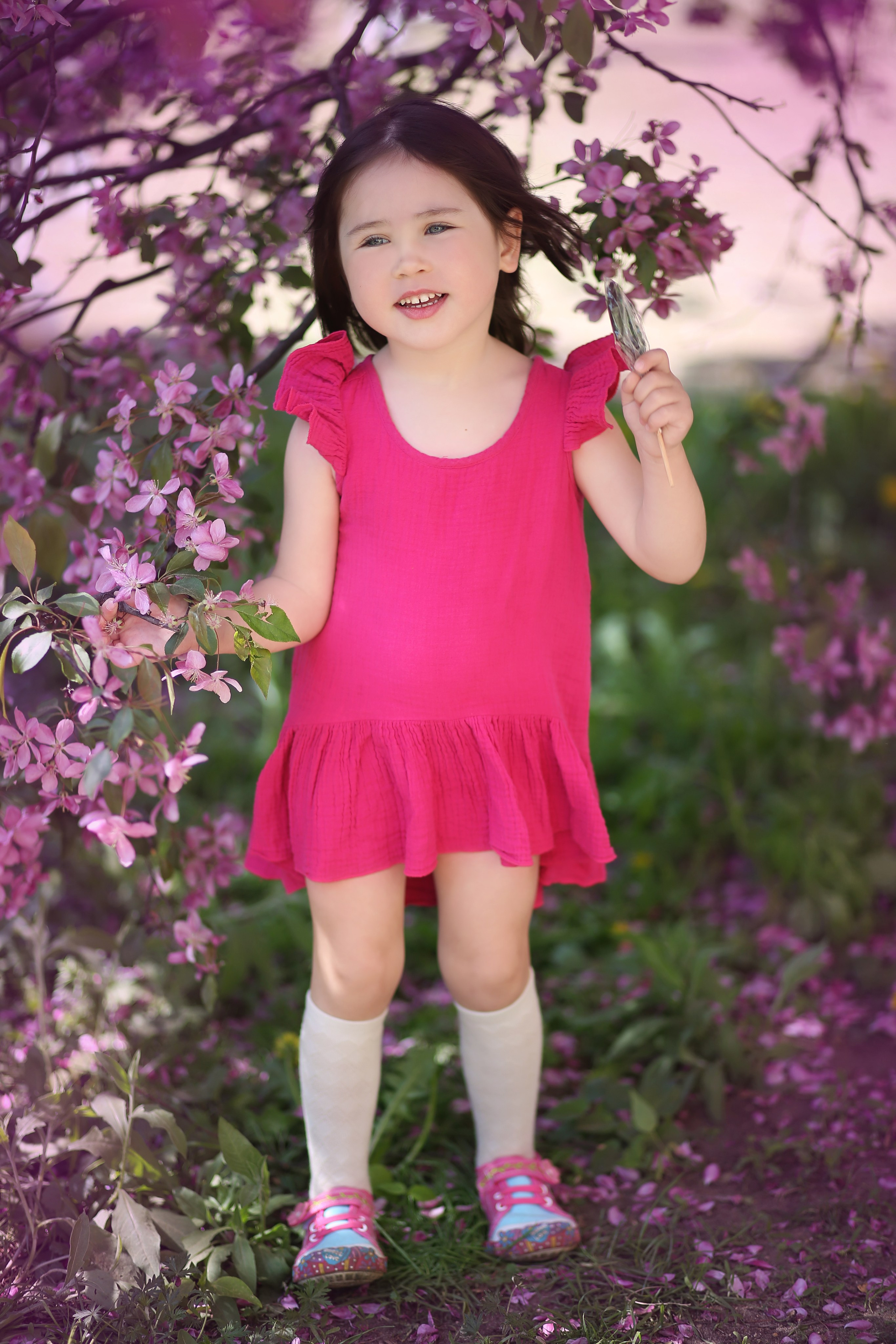 Фотопрогулка-яблони розовые. Семейный и детский фотограф в Москве и МО — Александра