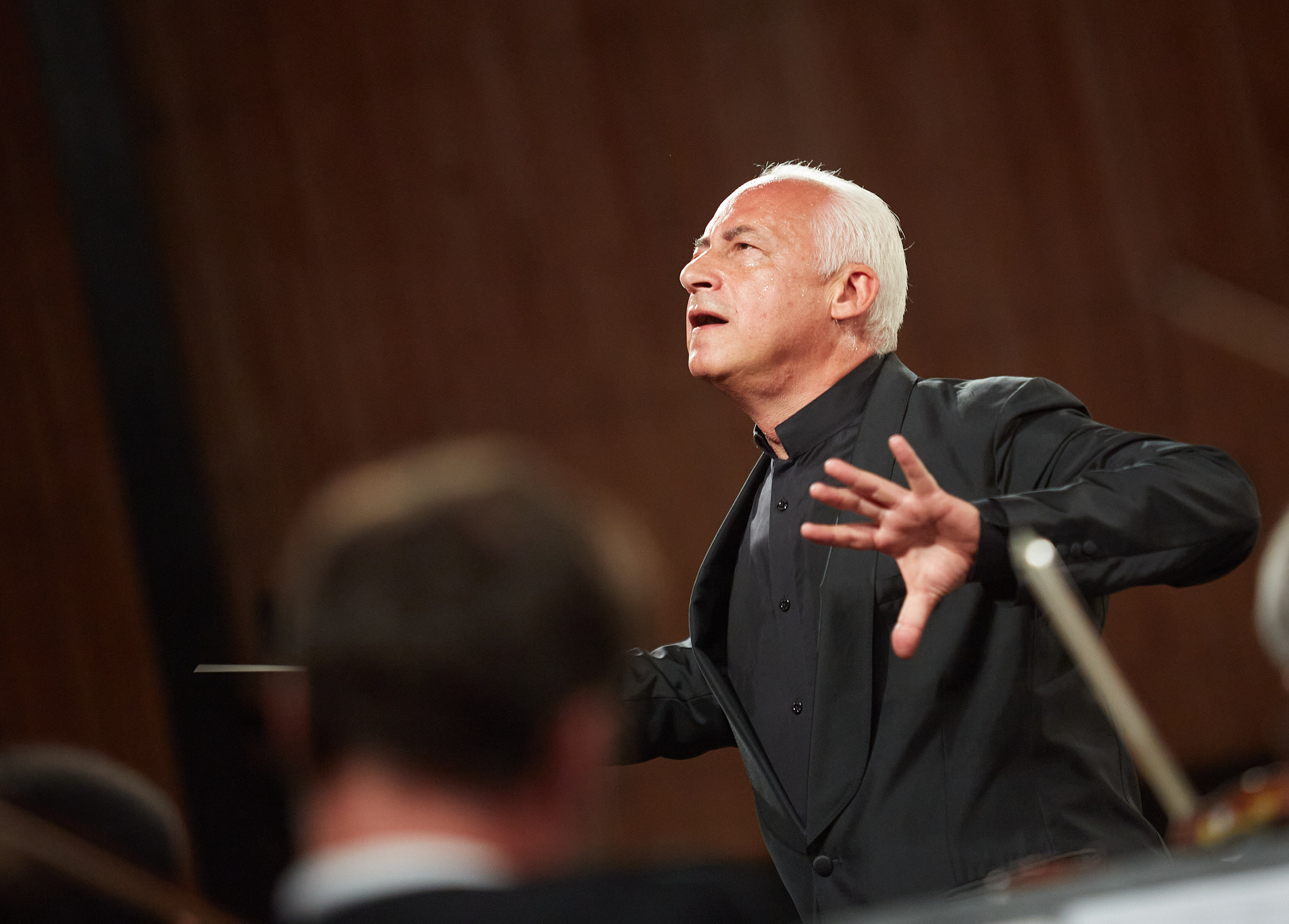 conductor at rehearsal