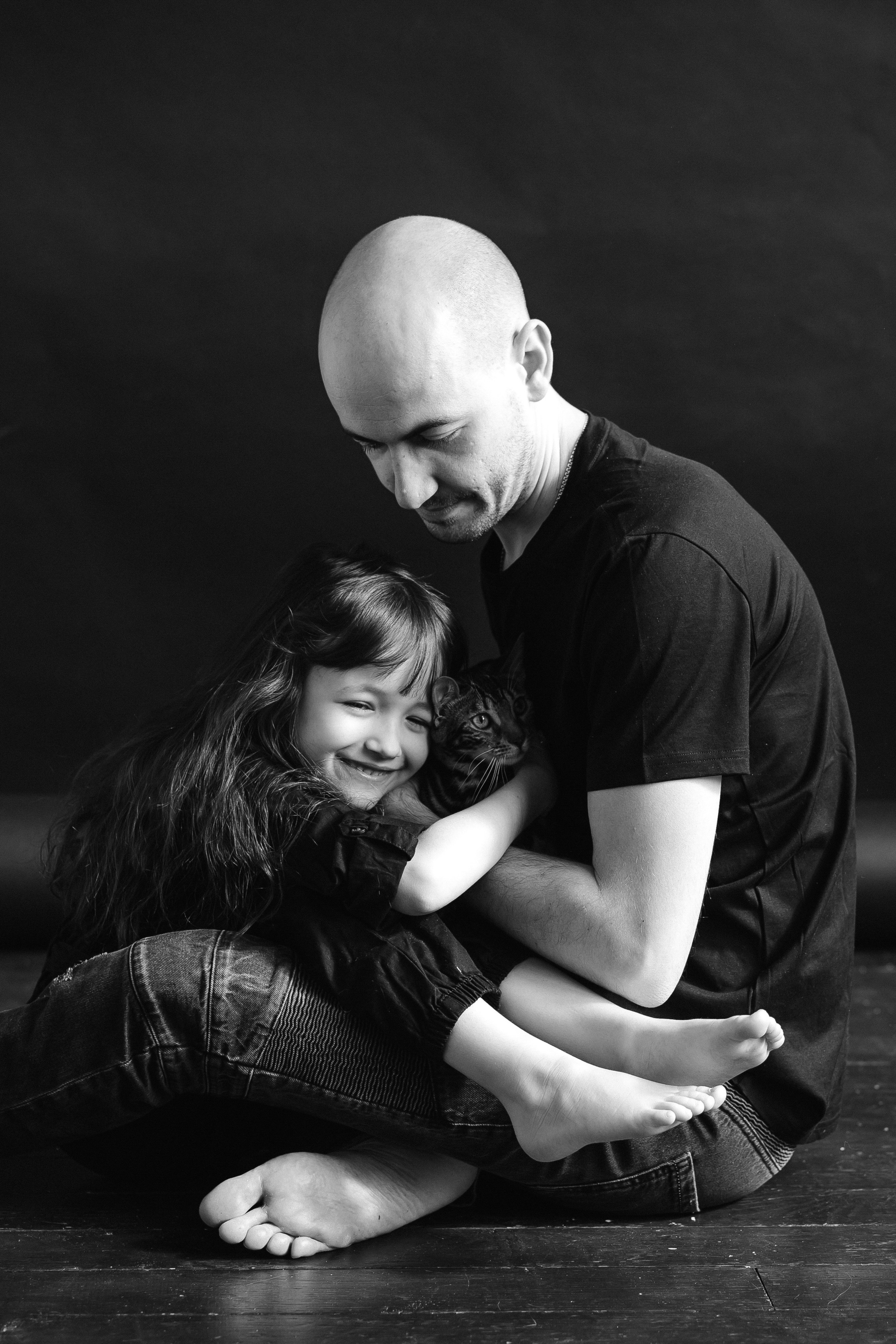 Лера с мамой, папой и Бусей