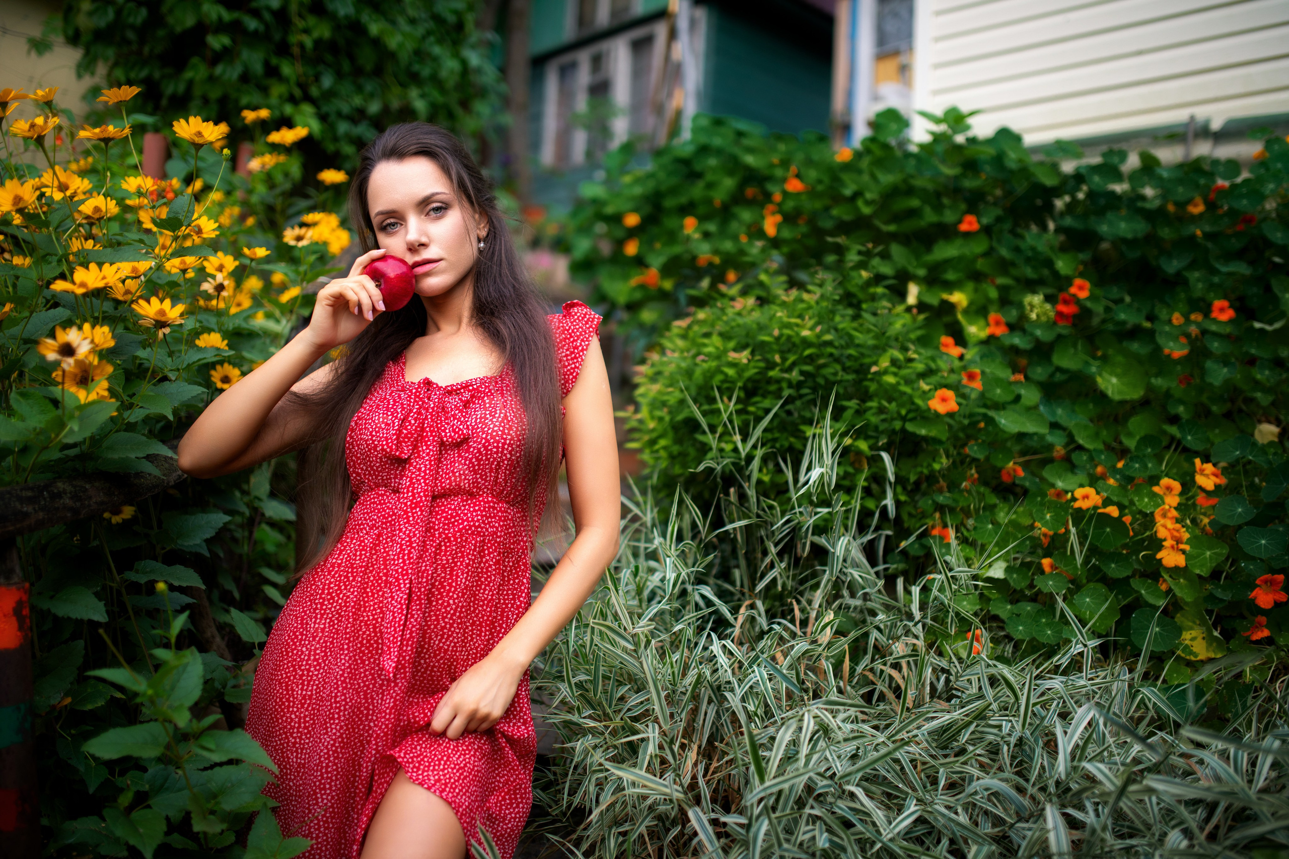 Съемка с Екатериной на рассвете на берегу реки