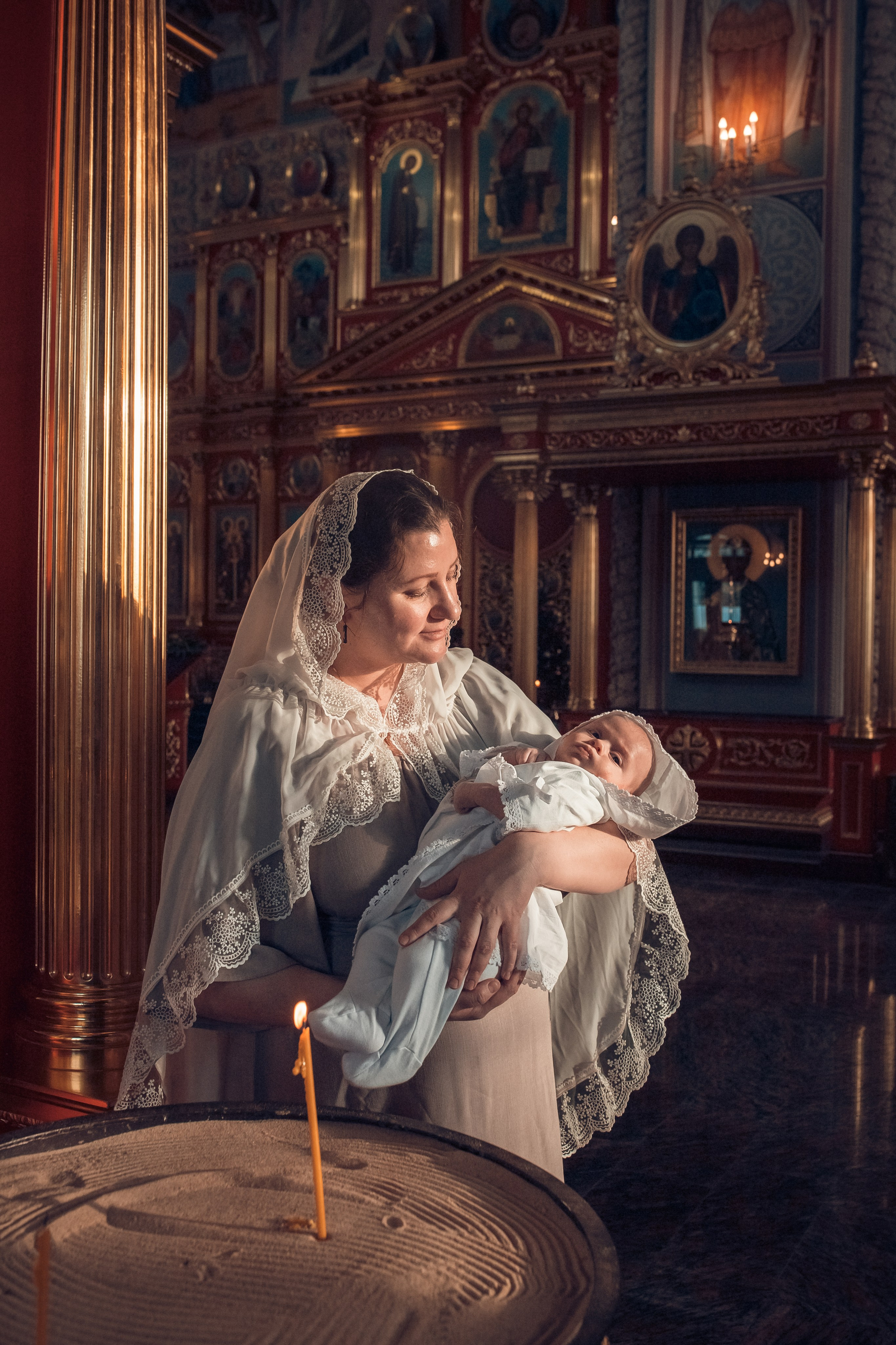 Крещение младенца Руслана в храме Георгия Всеволодовича. Екатерина Крапивина фотограф церковных Таинств в Нижний Новгороде