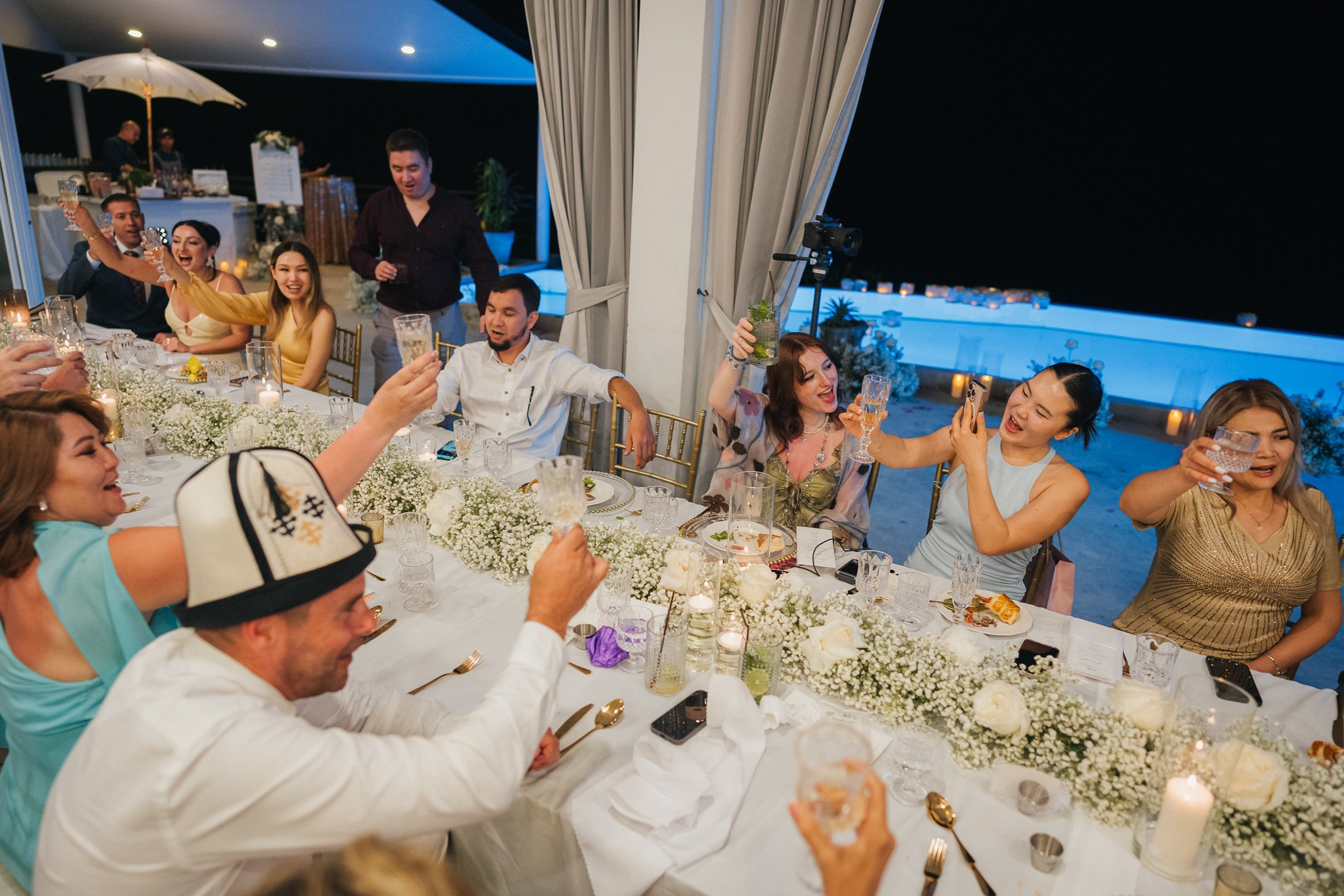 Luxury tropical wedding decoration at a private villa in Koh Samui