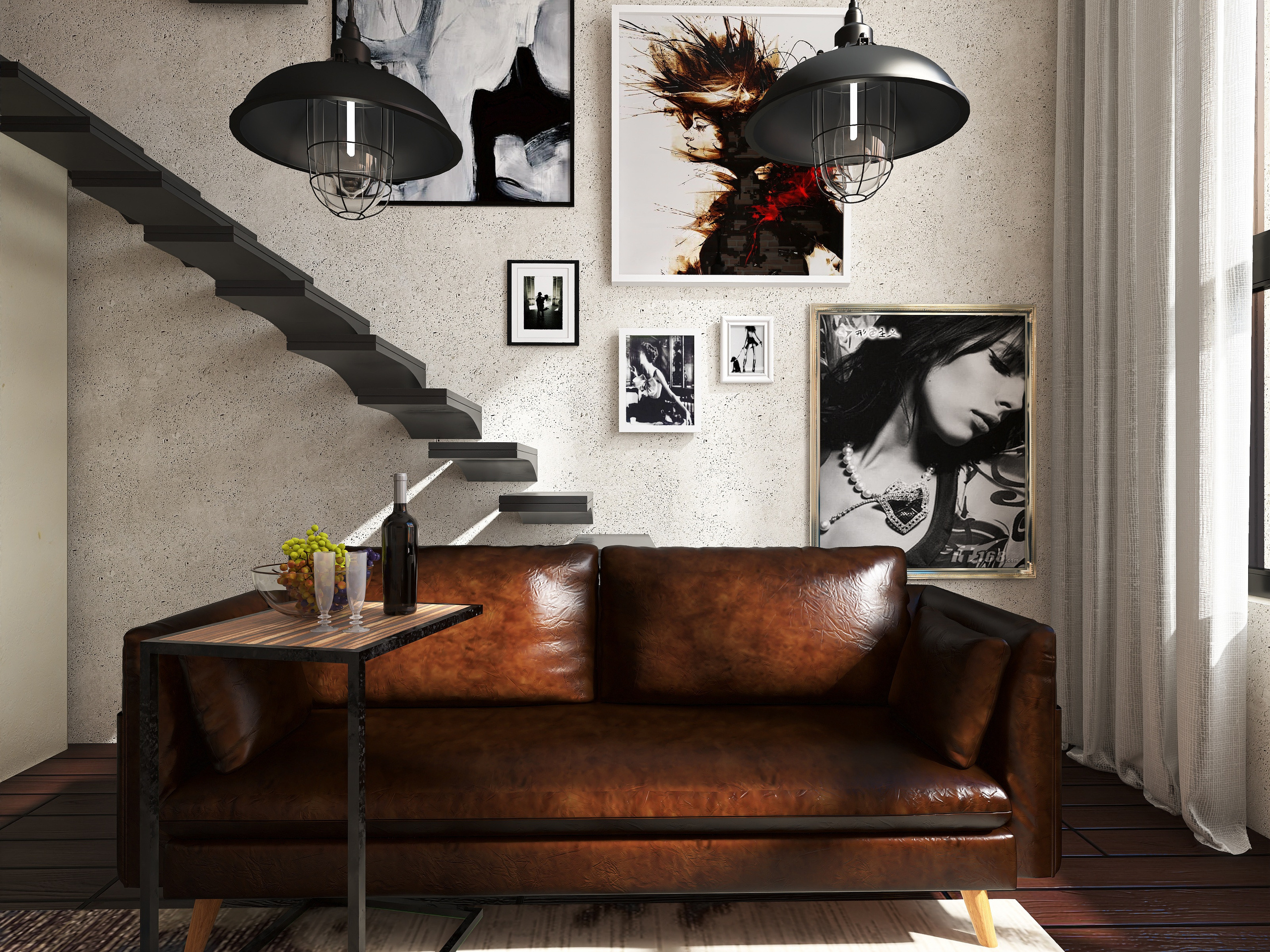 Двухэтажная студия 23 кв. Дизайнер интерьера Юлия Лебедева. Москва