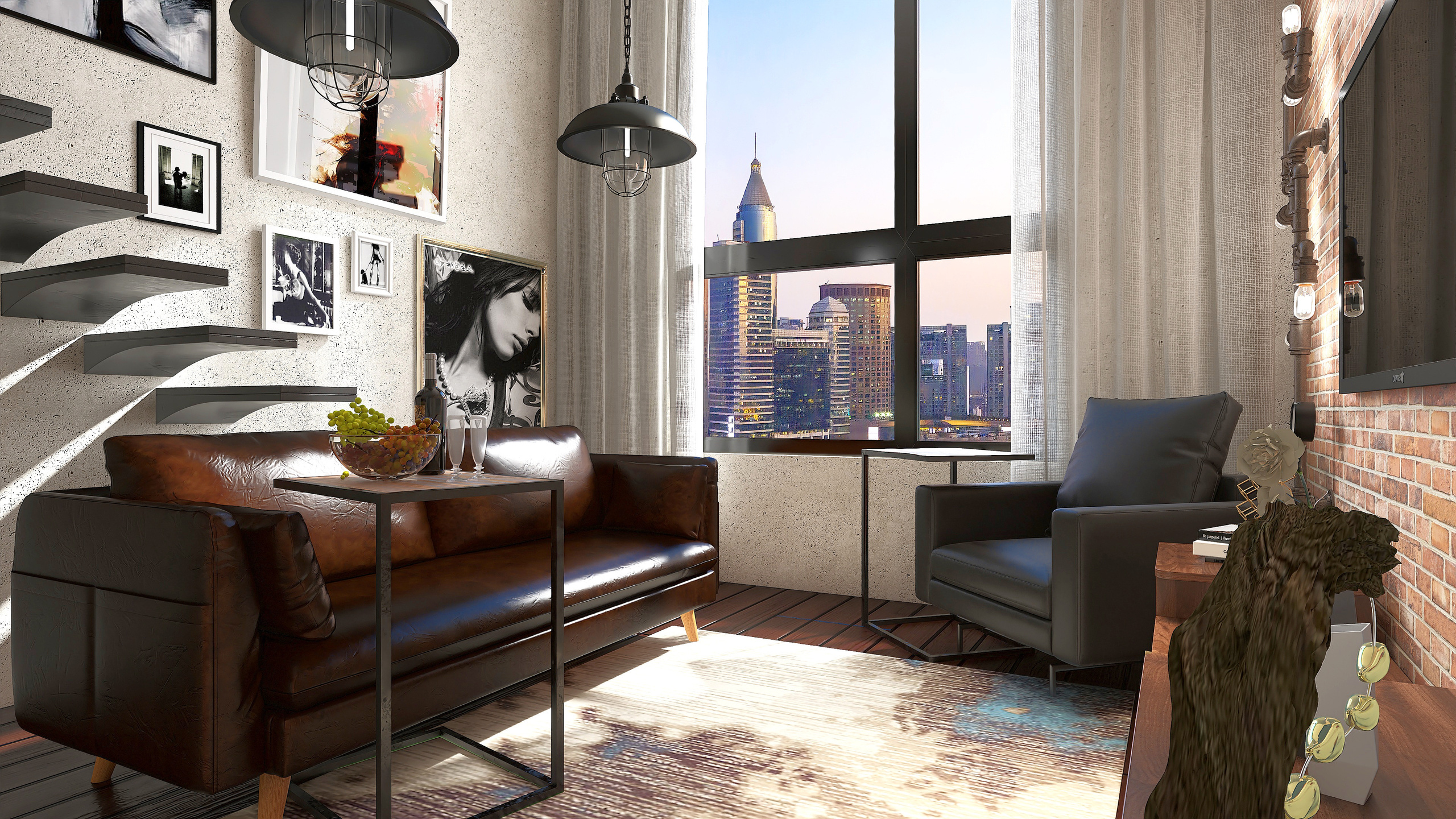 Двухэтажная студия 23 кв. Дизайнер интерьера Юлия Лебедева. Москва