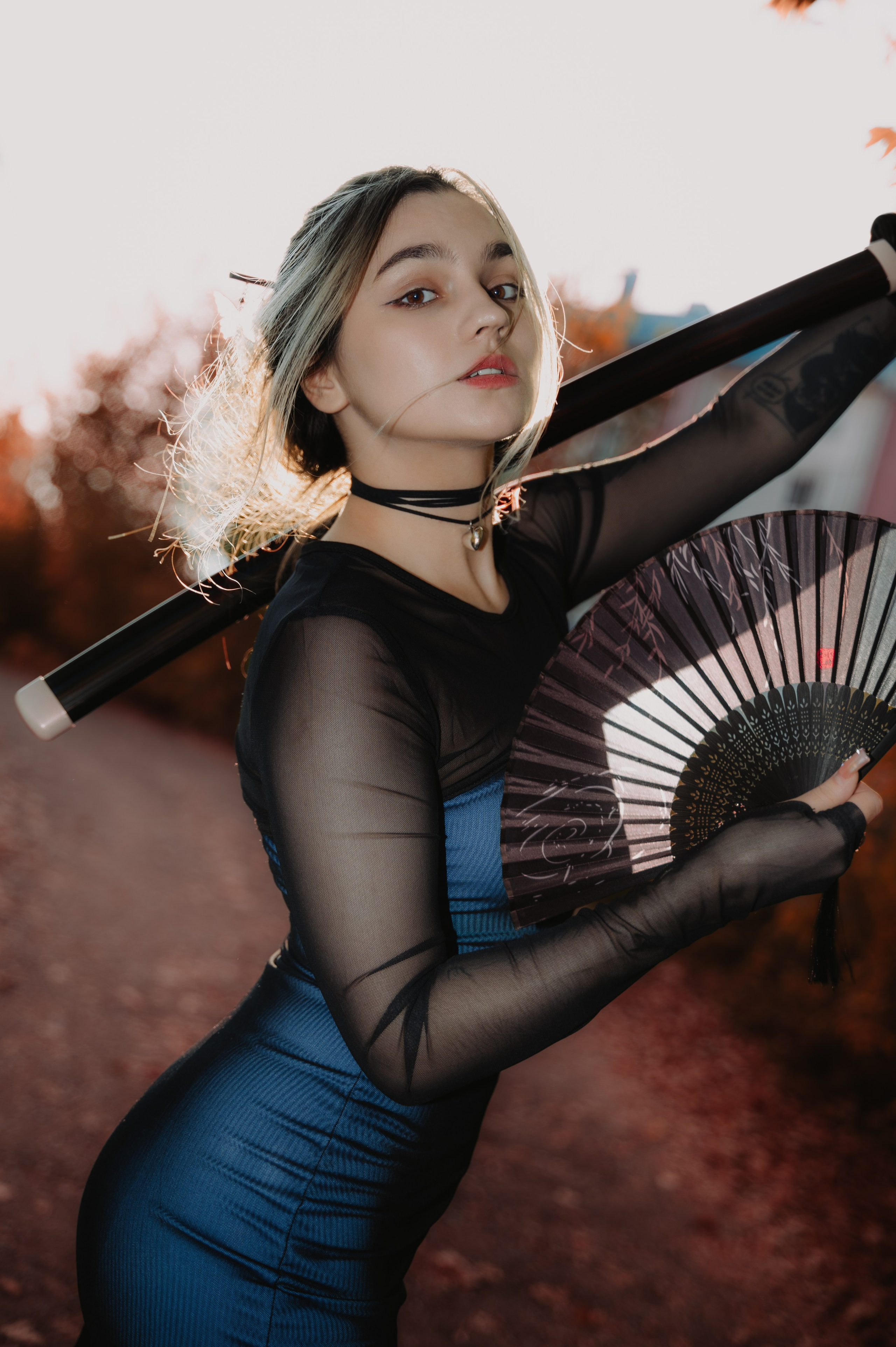 Фотосессия в японском стиле с веером