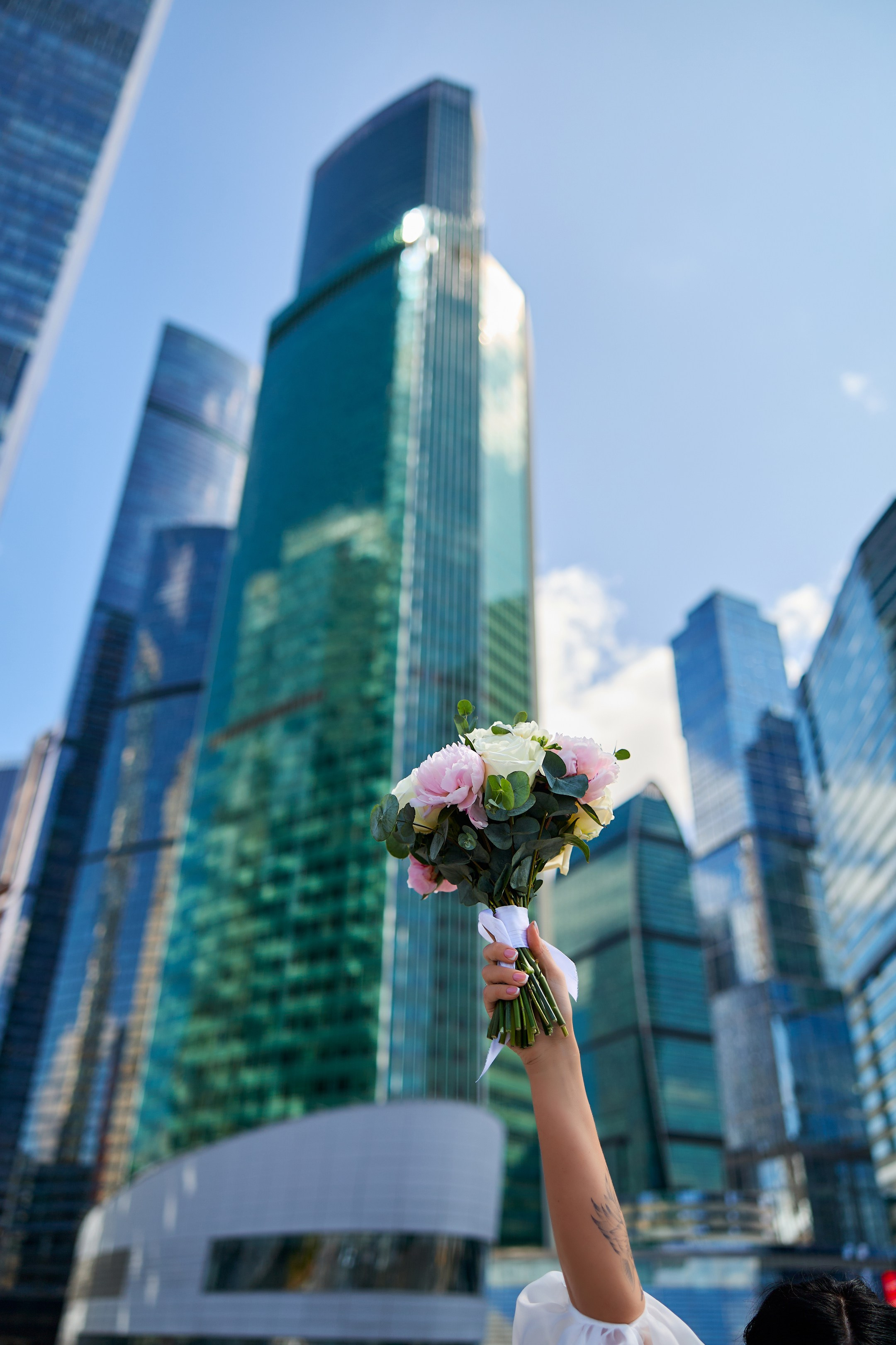 Свадебная фотосессия в Москва-Сити. Свадебный фотограф Сергей Колбинский