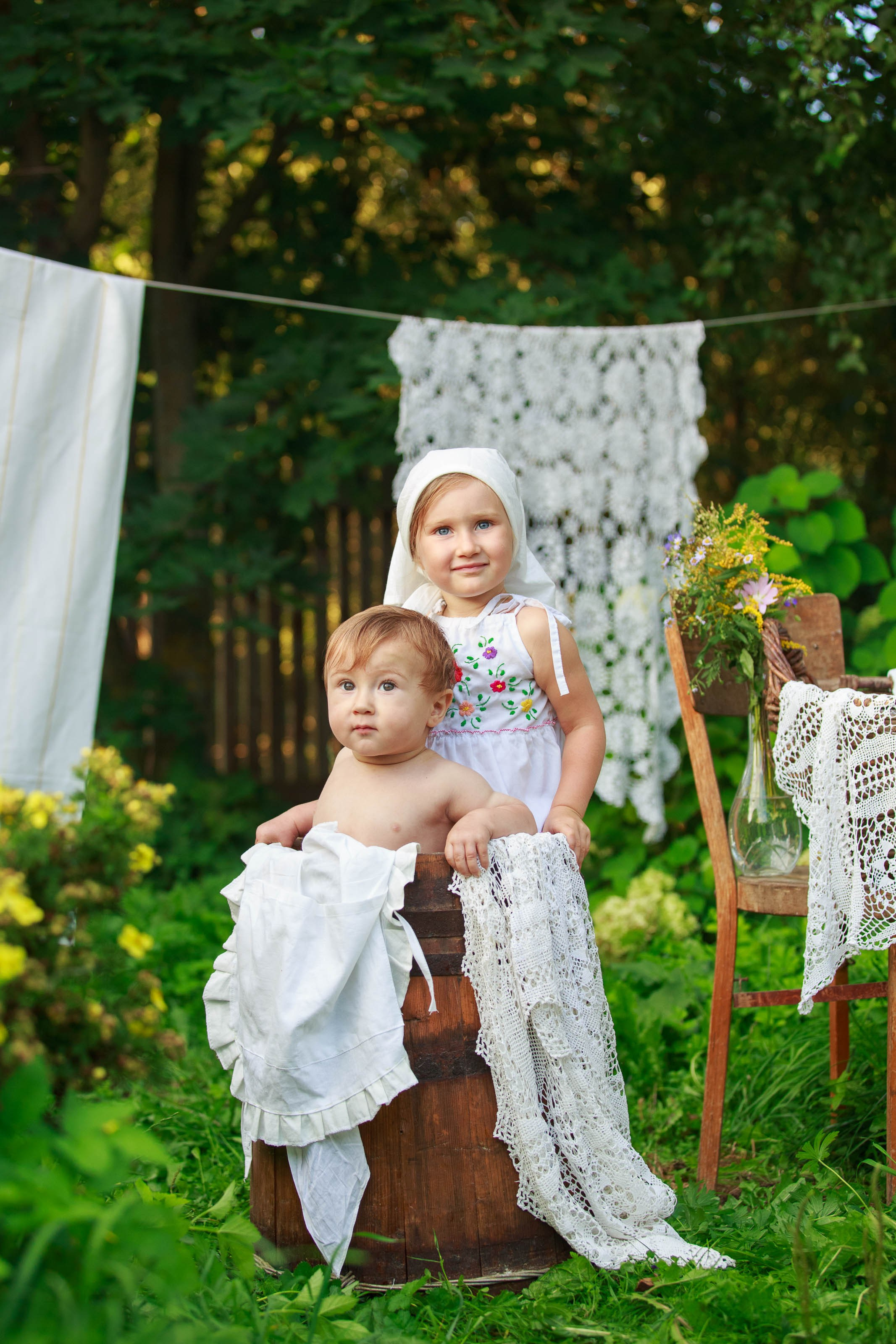 Проект «Ретро стирка на реке». Семейный и детский фотограф в Москве Мария Быкова