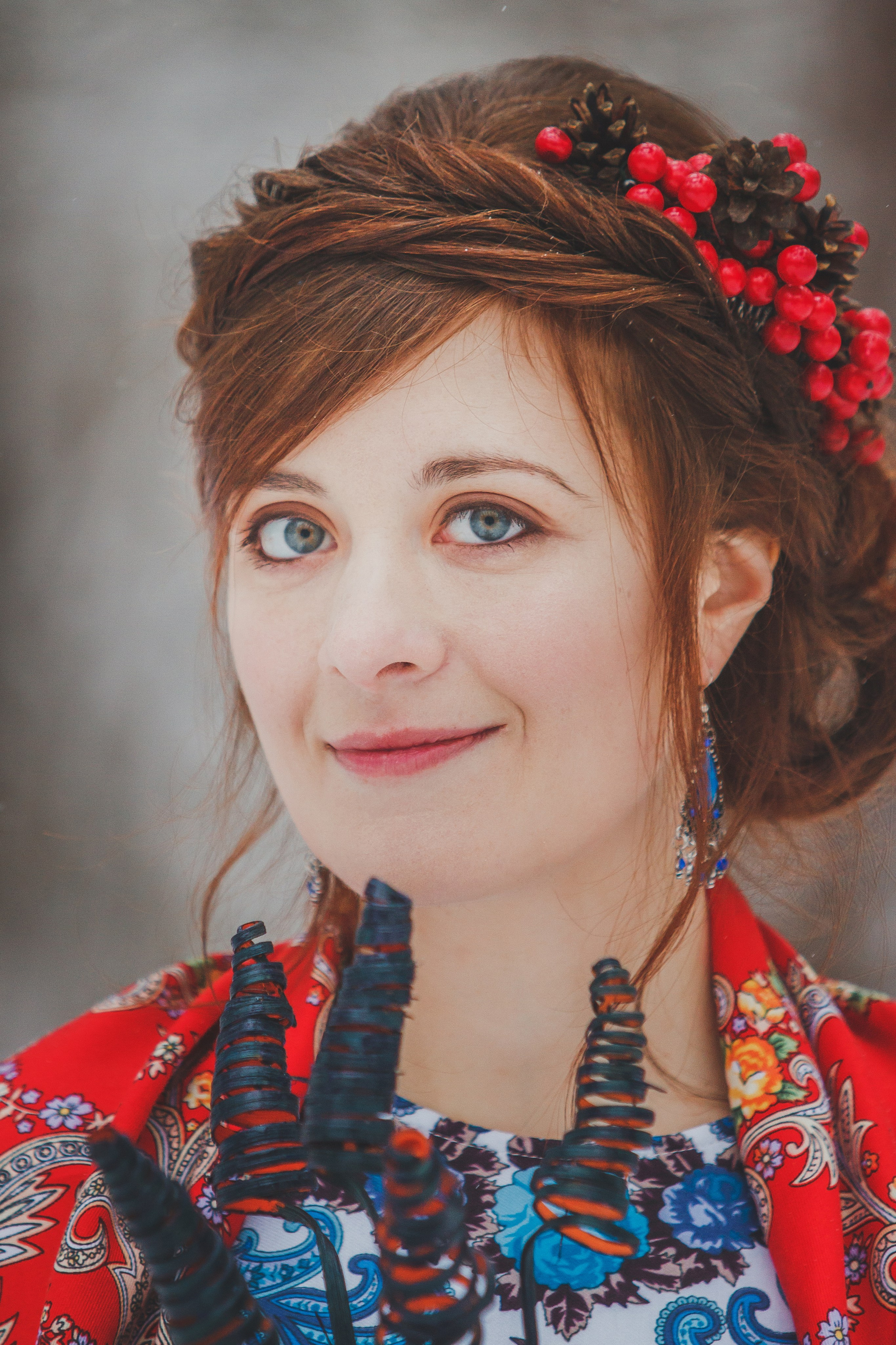 Свадебная фотосессия в русском стиле зимой. Семейный и детский фотограф в Москве Мария Быкова