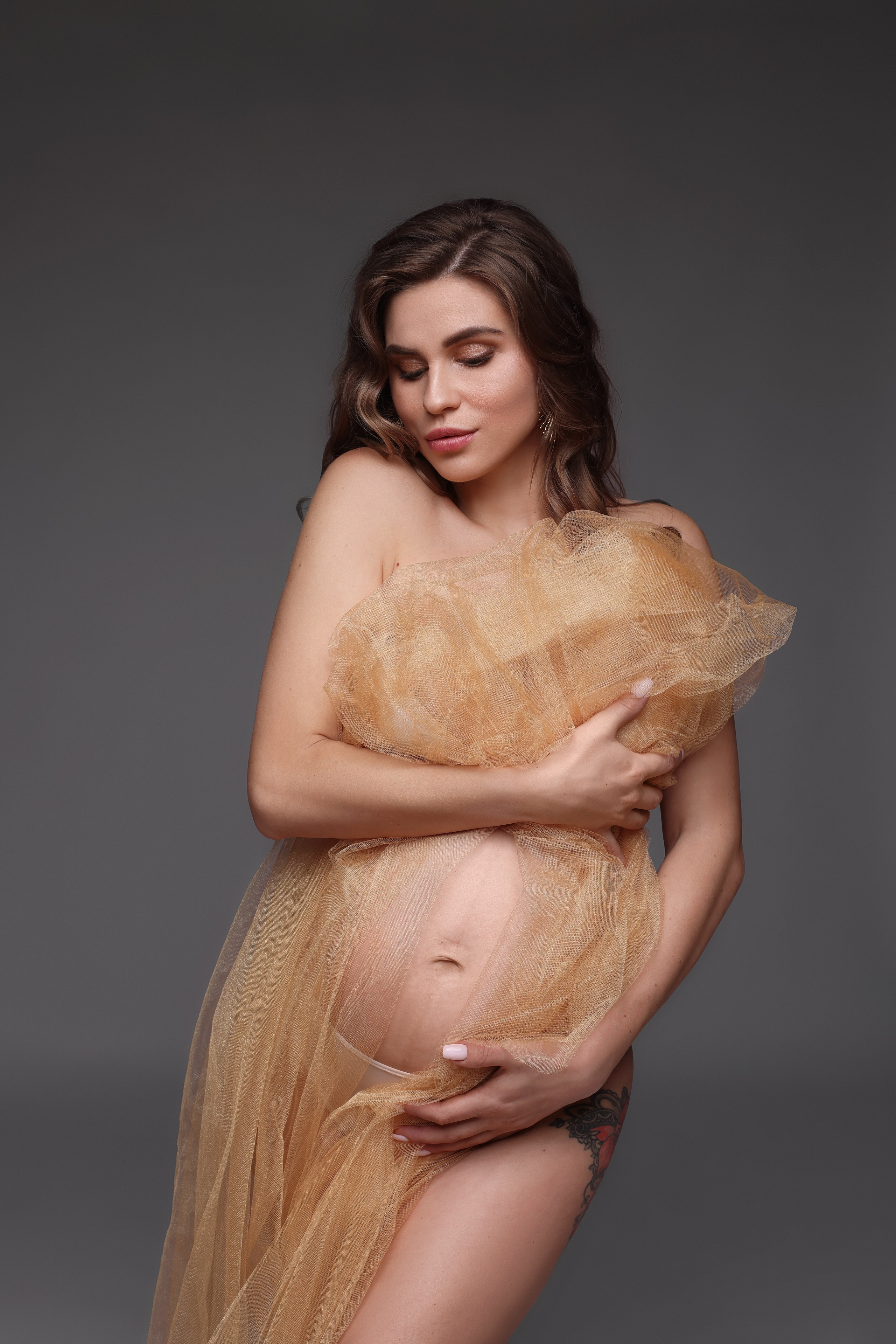 Ткани: драпировка (фатин, органза, сетка). Фотограф новорожденных и беременности в Ижевске Светлана Рожкова