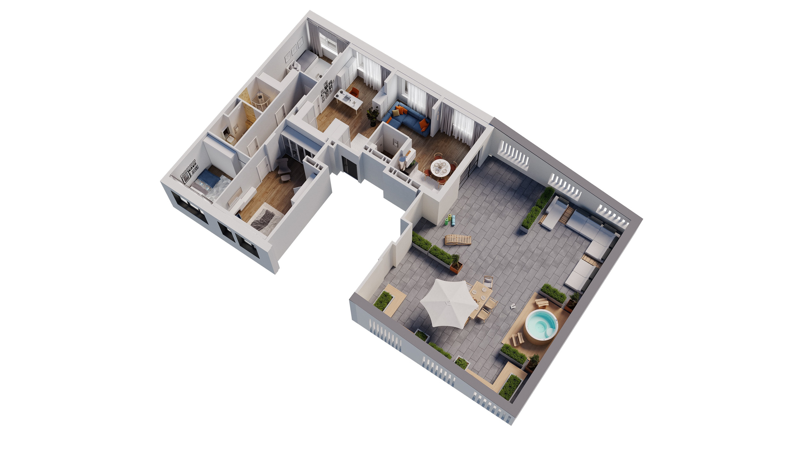 3D планировки. 3D визуализация интерьера и архитектурной среды